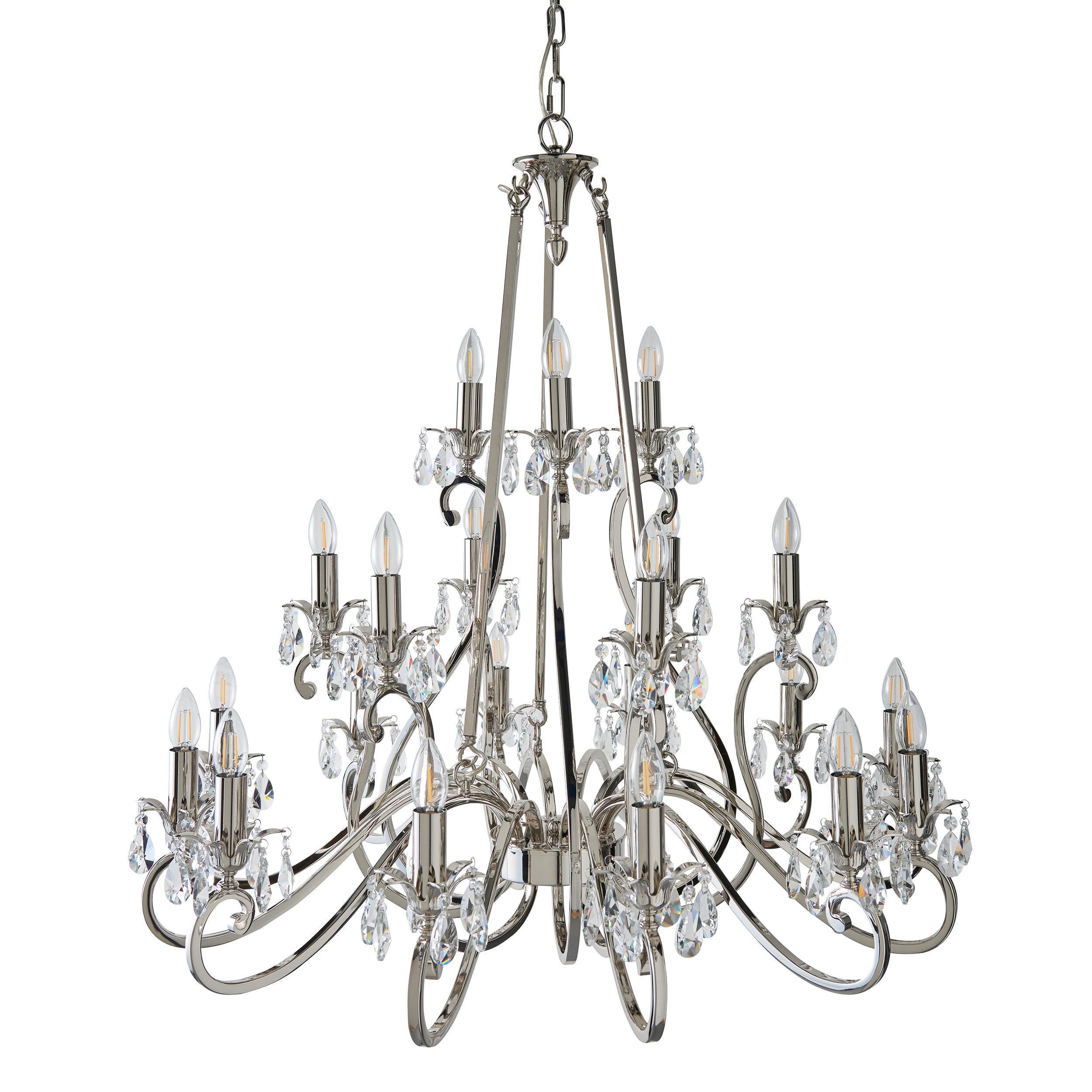 Oksana Polished Nickel Finish 21 Light Chandelier-Interiors 1900-1-Tiffany Lighting Direct