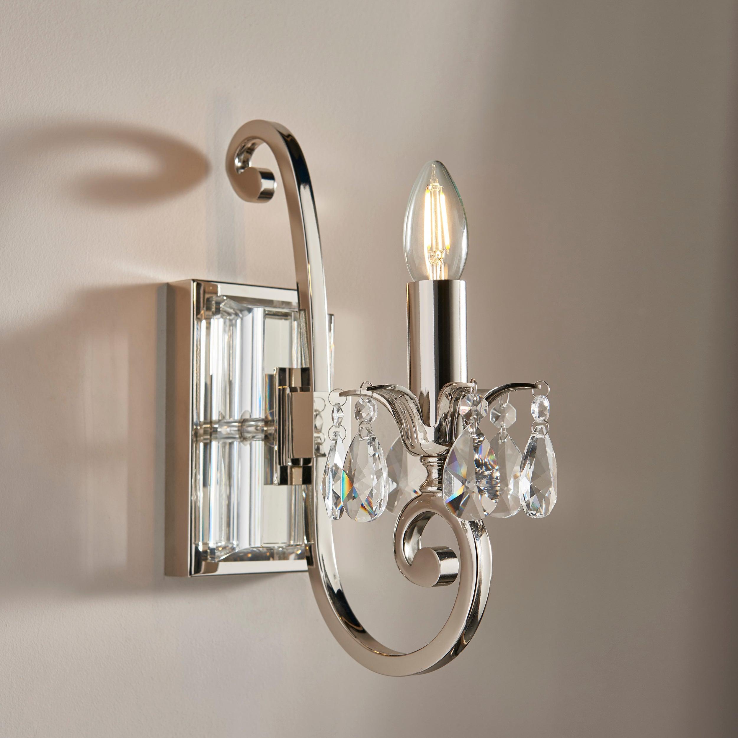 oksana nickel single wall light Hallway Lighting Close Up