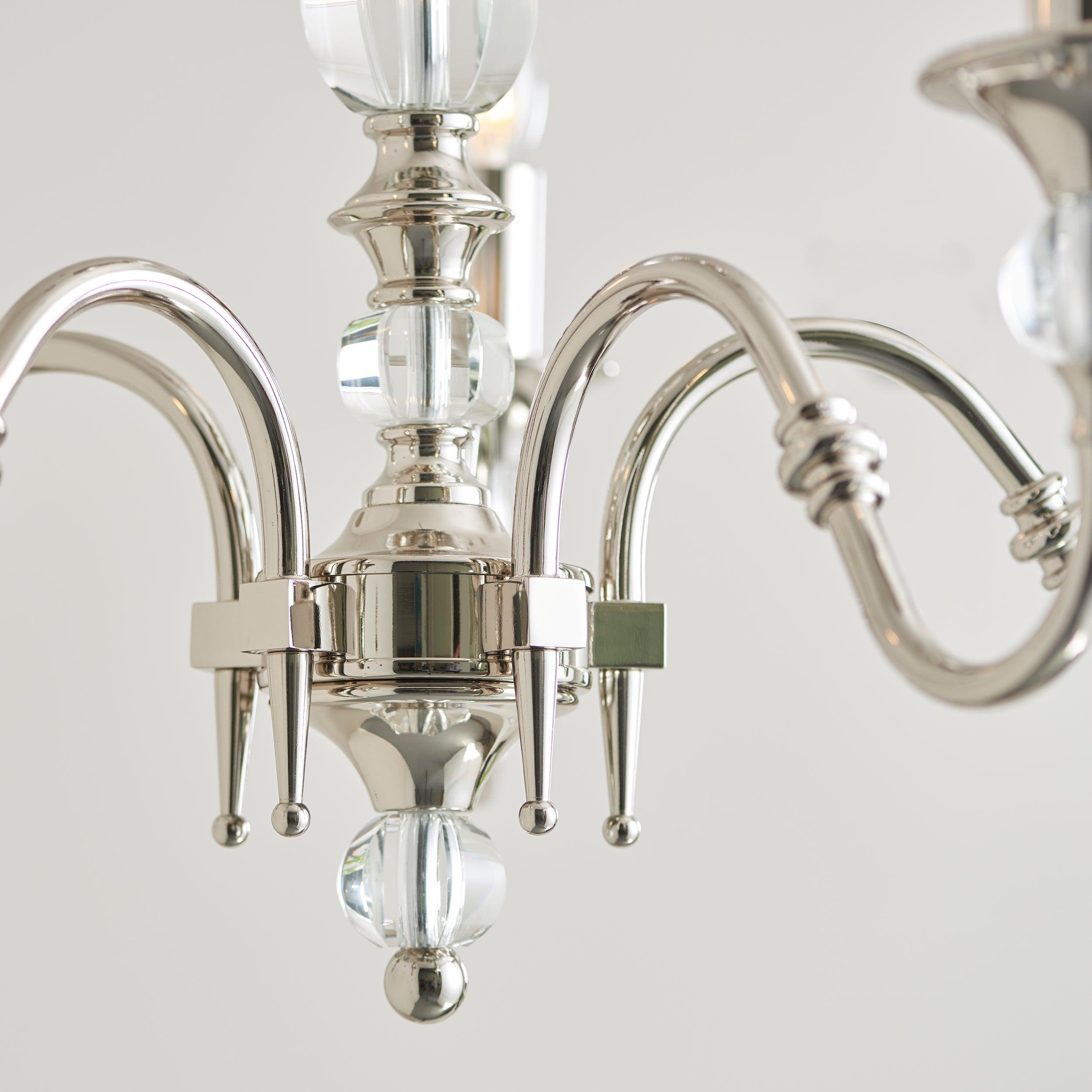 Polina 5 Light Polished Nickel Finish Chandelier-Interiors 1900-12-Tiffany Lighting Direct