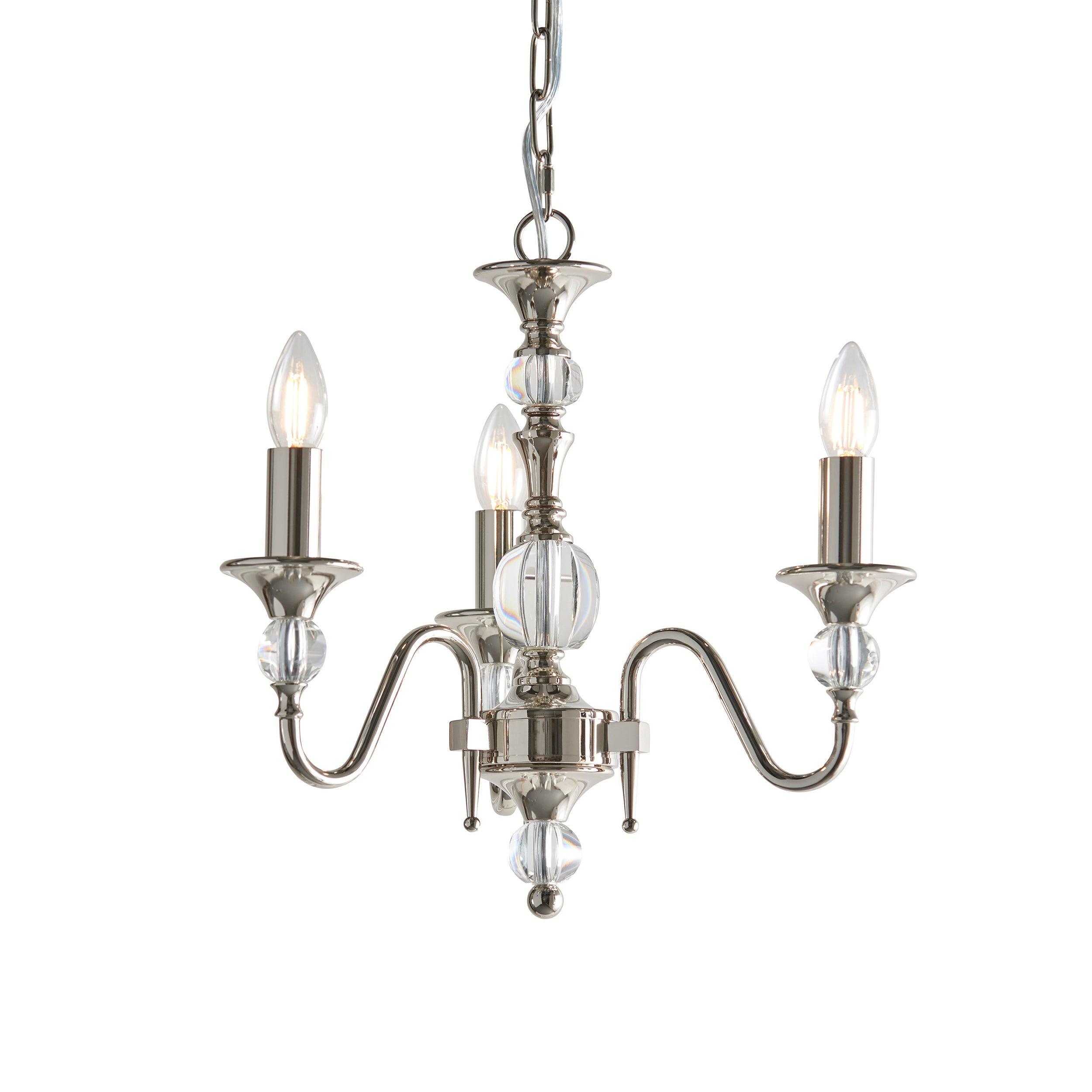 Polina 3 Light Polished Nickel Finish Chandelier-Interiors 1900-12-Tiffany Lighting Direct