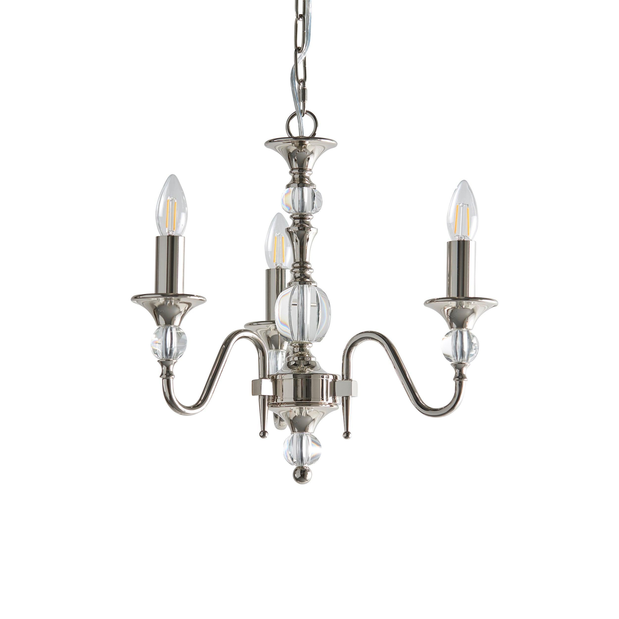 Polina 3 Light Polished Nickel Finish Chandelier-Interiors 1900-11-Tiffany Lighting Direct