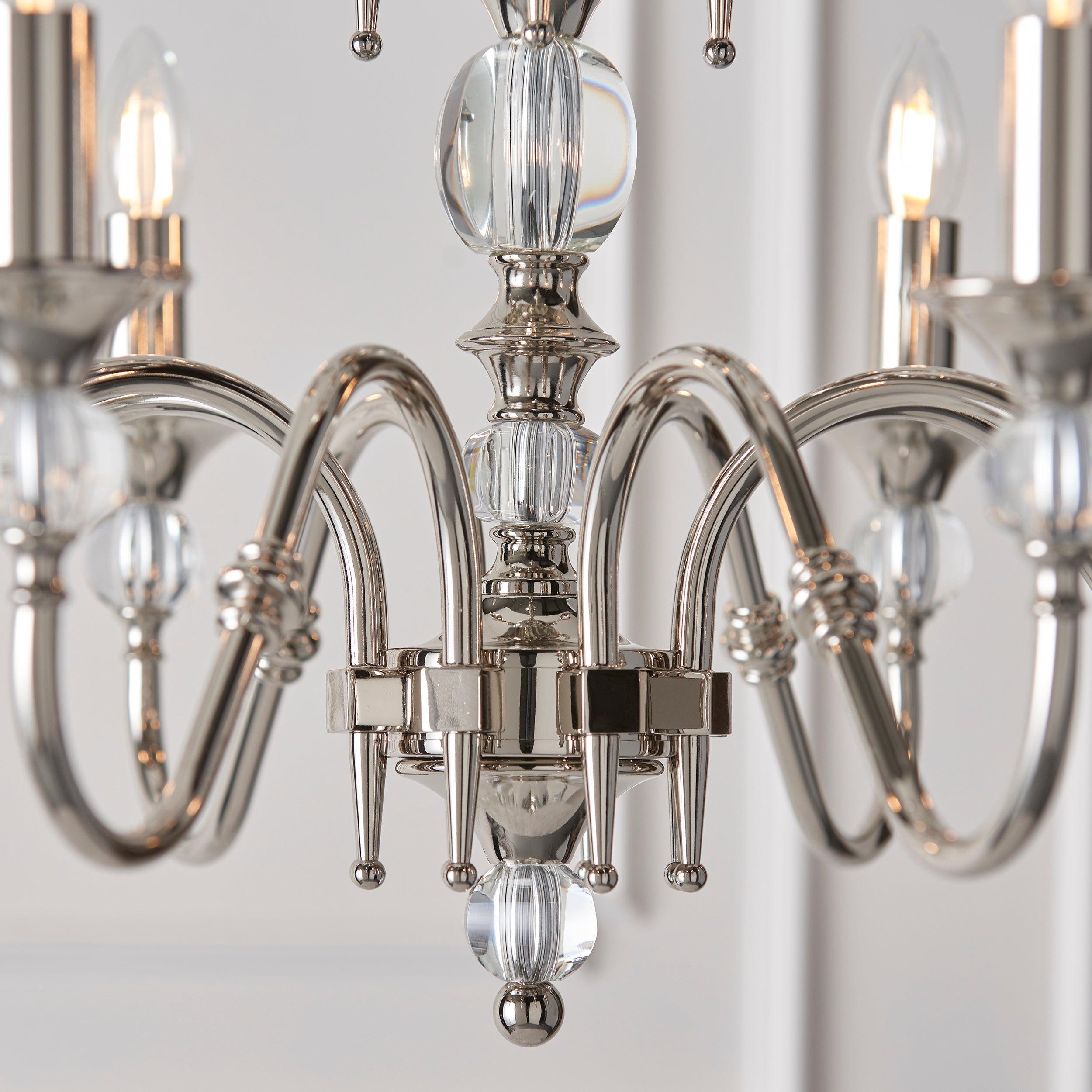 Polina 12 Light Polished Nickel Finish Chandelier-Interiors 1900-10-Tiffany Lighting Direct