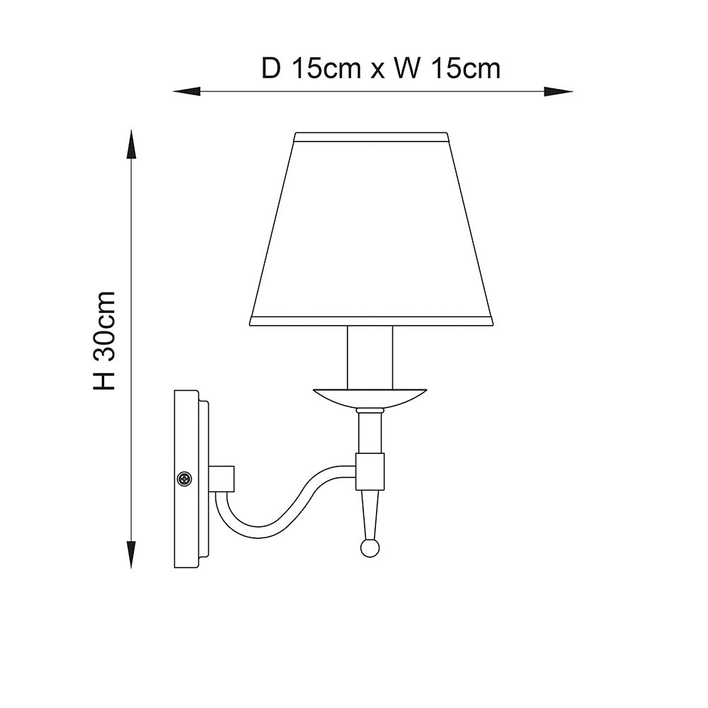 Stanford Antique Brass Single Wall Light With Beige Shade — close-up detail