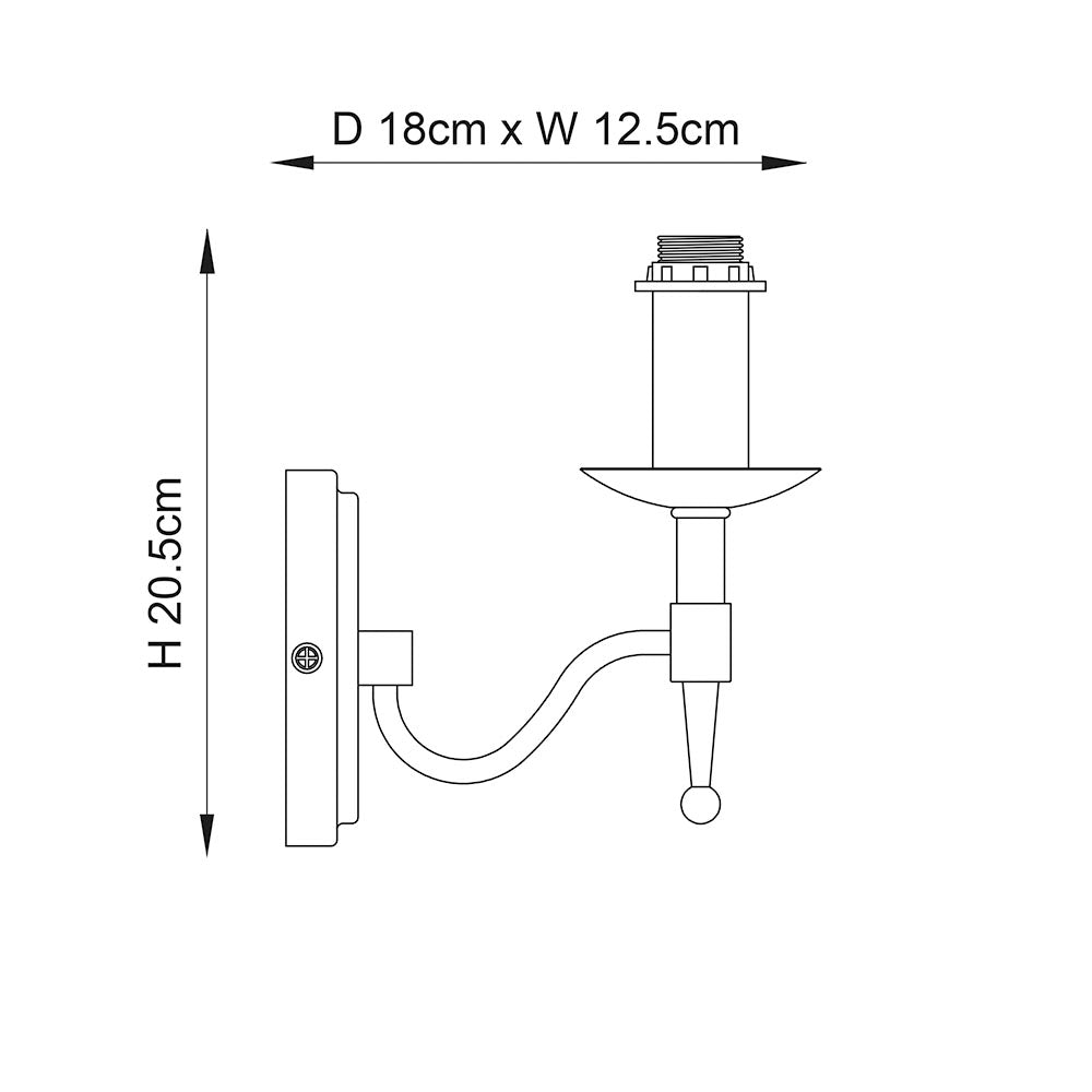 Interiors 1900 Stanford Nickel Finish Single Wall Light