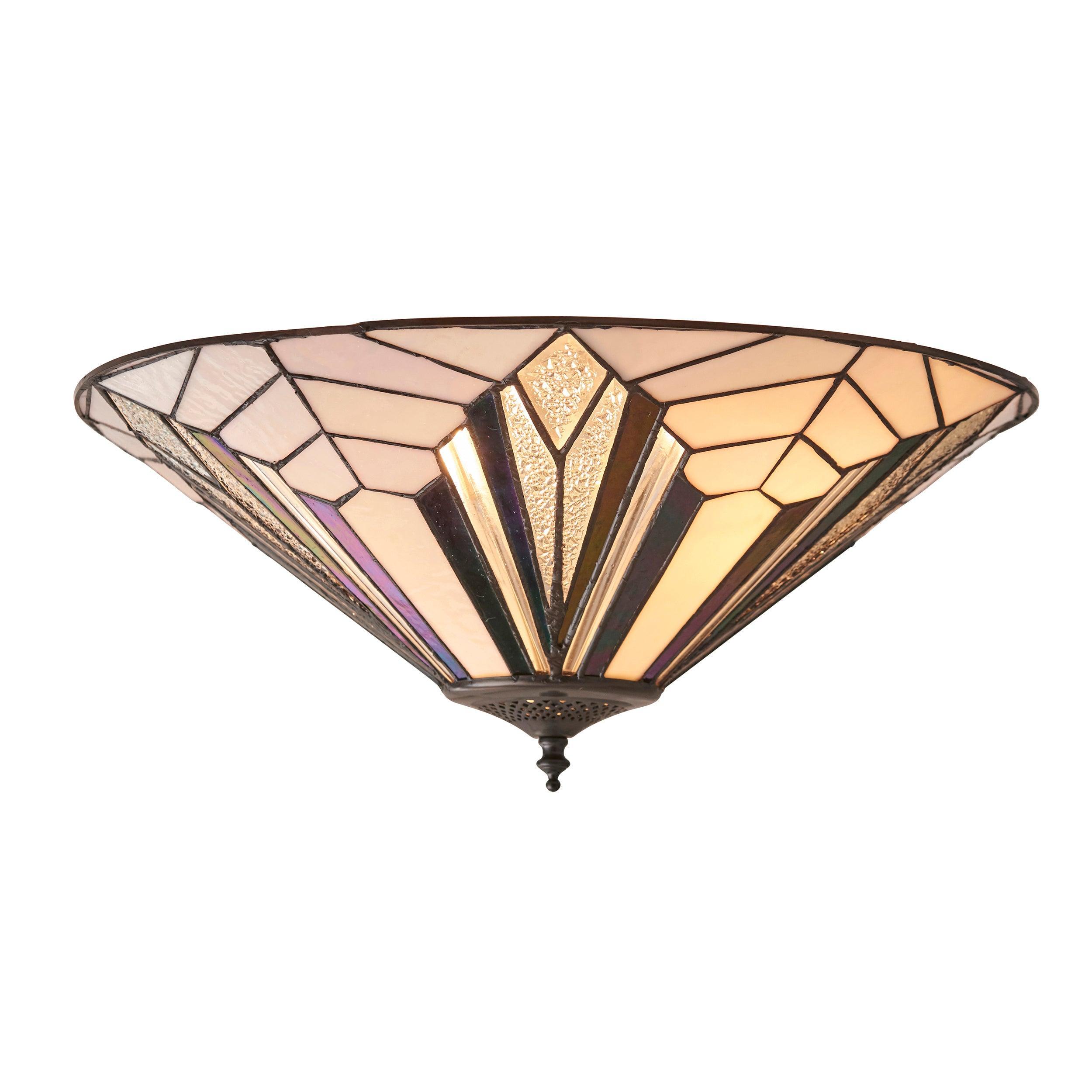 astoria tiffany flush ceiling light Bedroom Lighting lit image