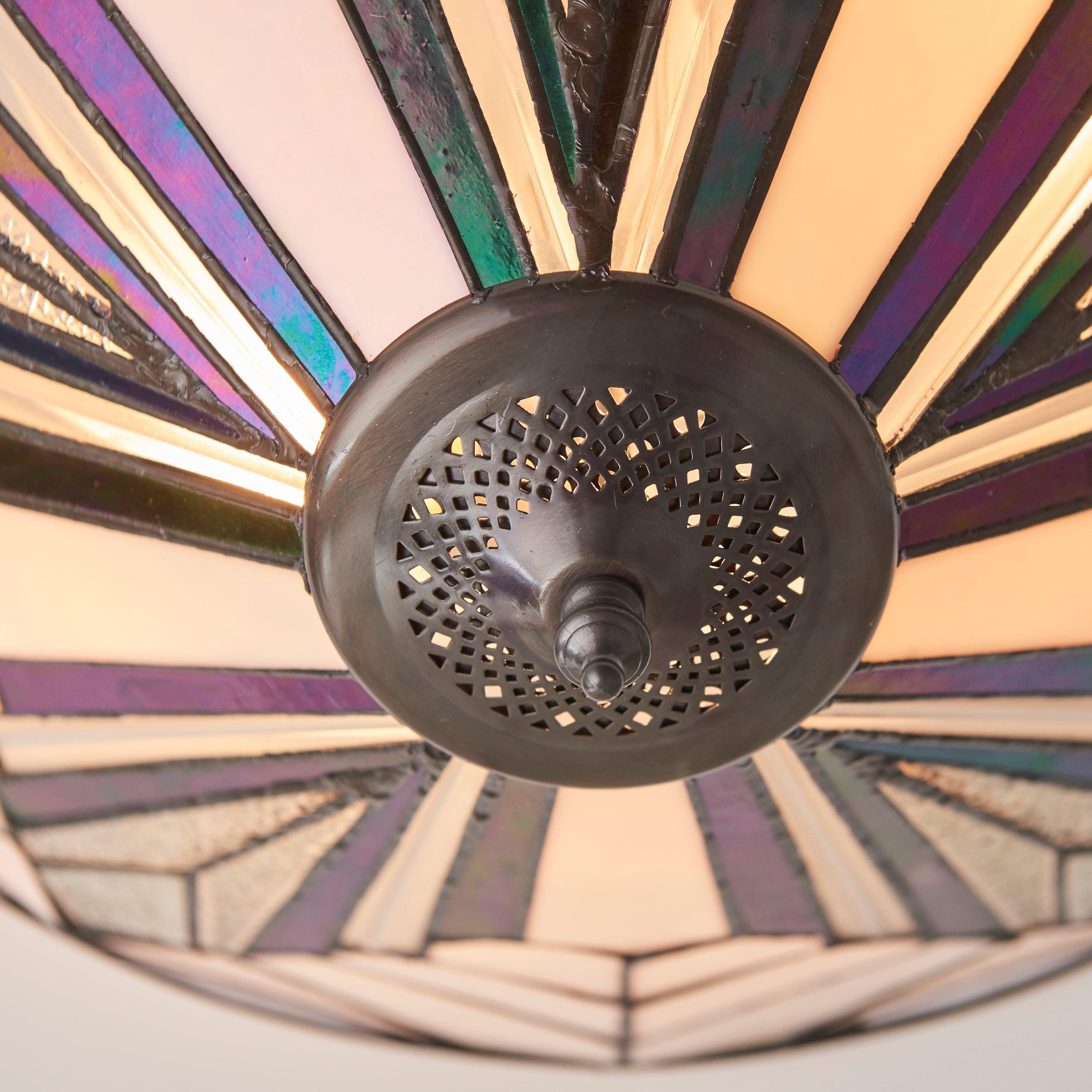 astoria tiffany flush ceiling light close up image