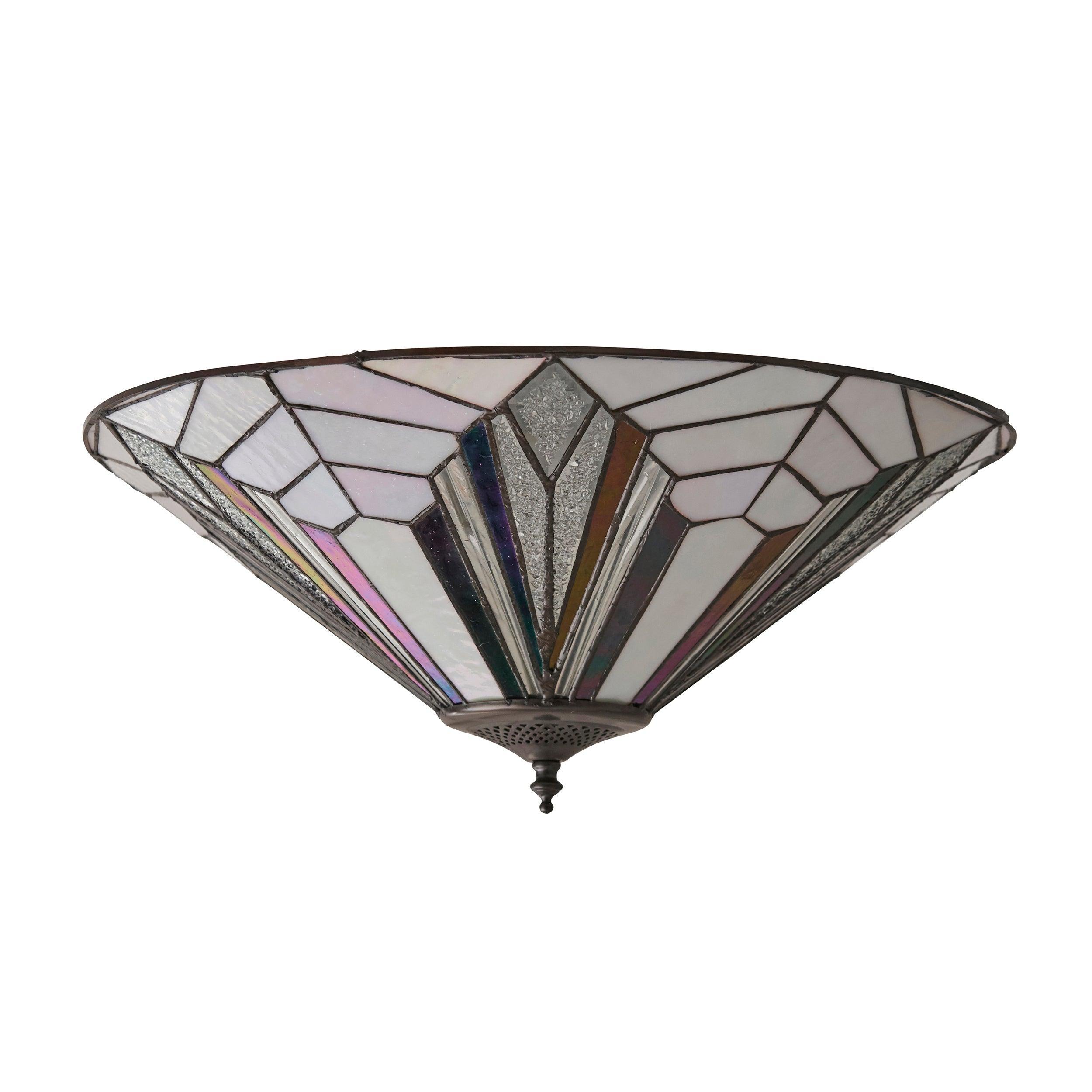 astoria tiffany flush ceiling light close up image