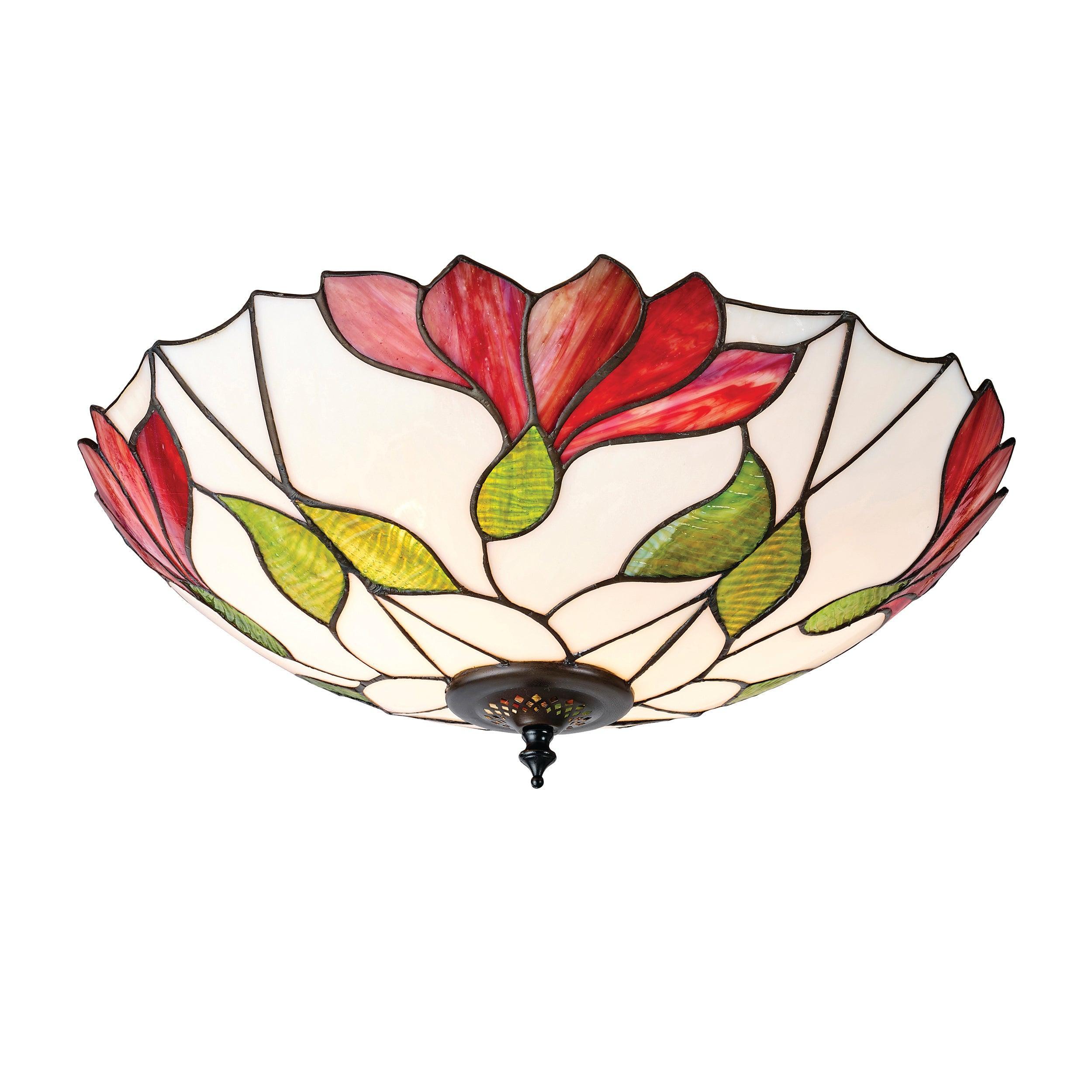 botanica tiffany flush ceiling light close up image