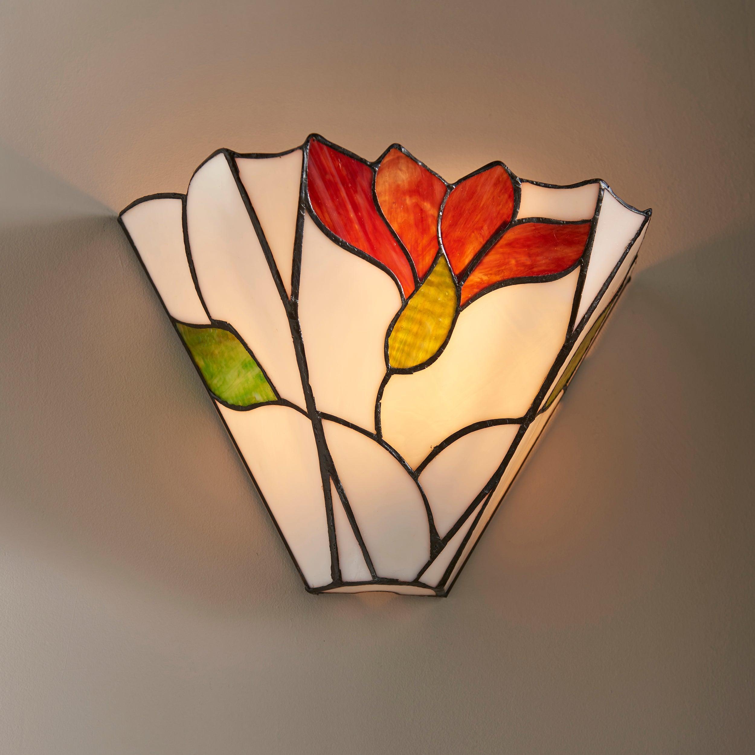 botanica tiffany wall light Bedroom Lighting lit image