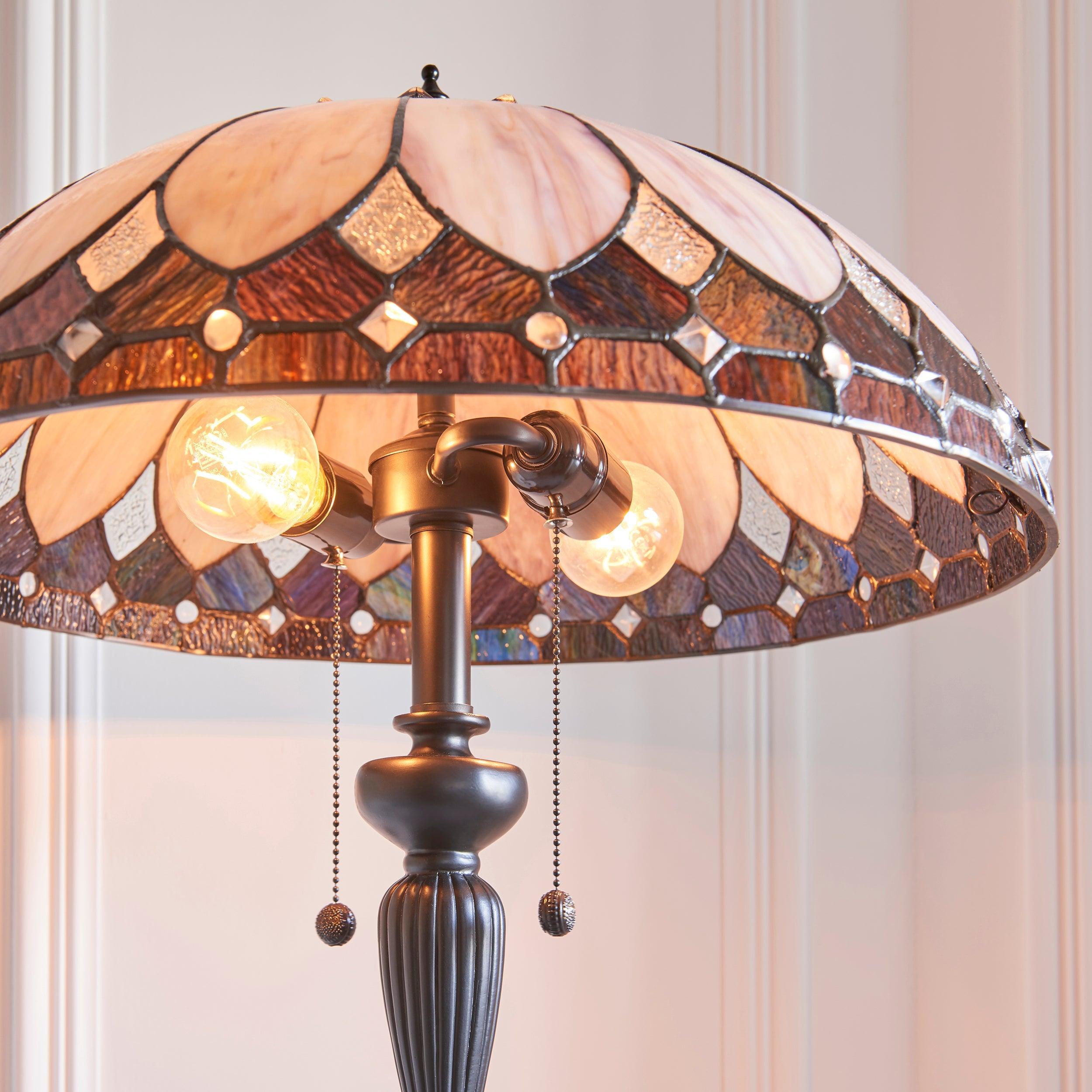 brooklyn tiffany floor lamp unlit close up image
