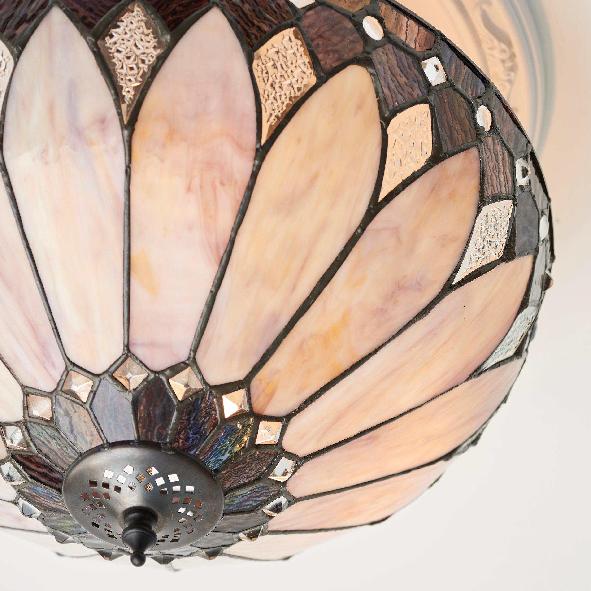 brooklyn tiffany semi flush ceiling light Living room close up image