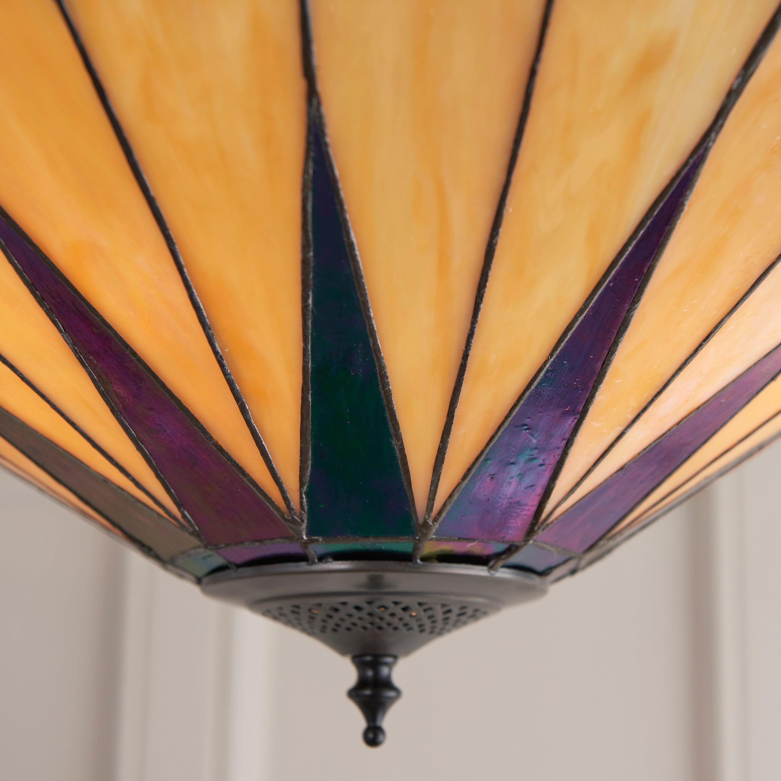 Interiors 1900 Dark Star Semi Flush Tiffany Ceiling Light - Open Box-100326