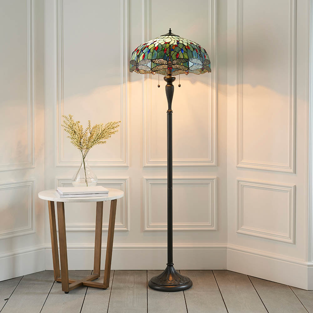 Interiors 1900 Blue Dragonfly Tiffany Floor Lamp