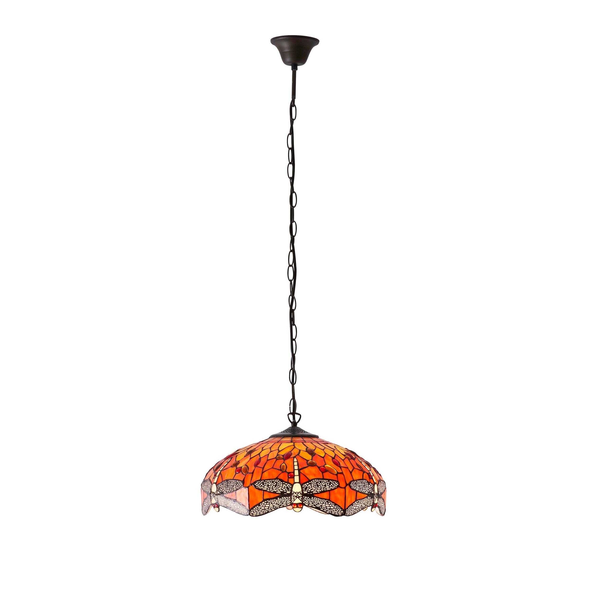 flame dragonfly medium tiffany pendant light 1b Living room lighting image
