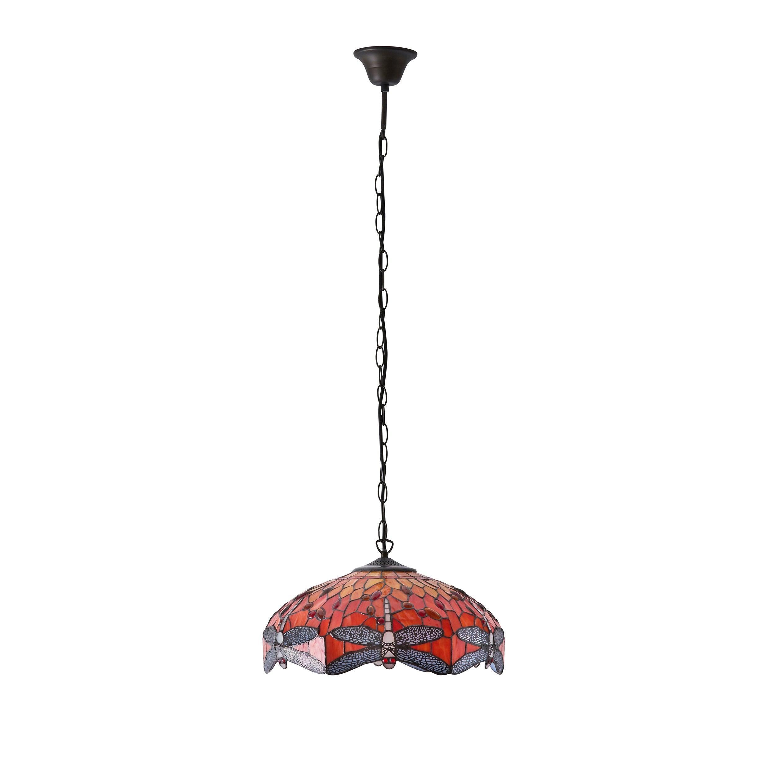 flame dragonfly medium tiffany pendant light 1b close up image
