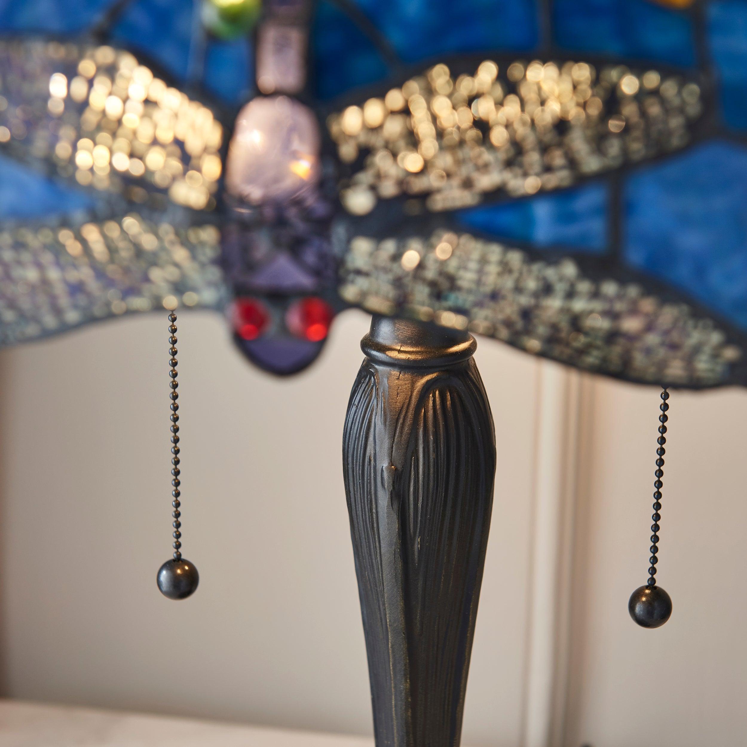 blue dragonlfy large tiffany lamp Living room lighting image