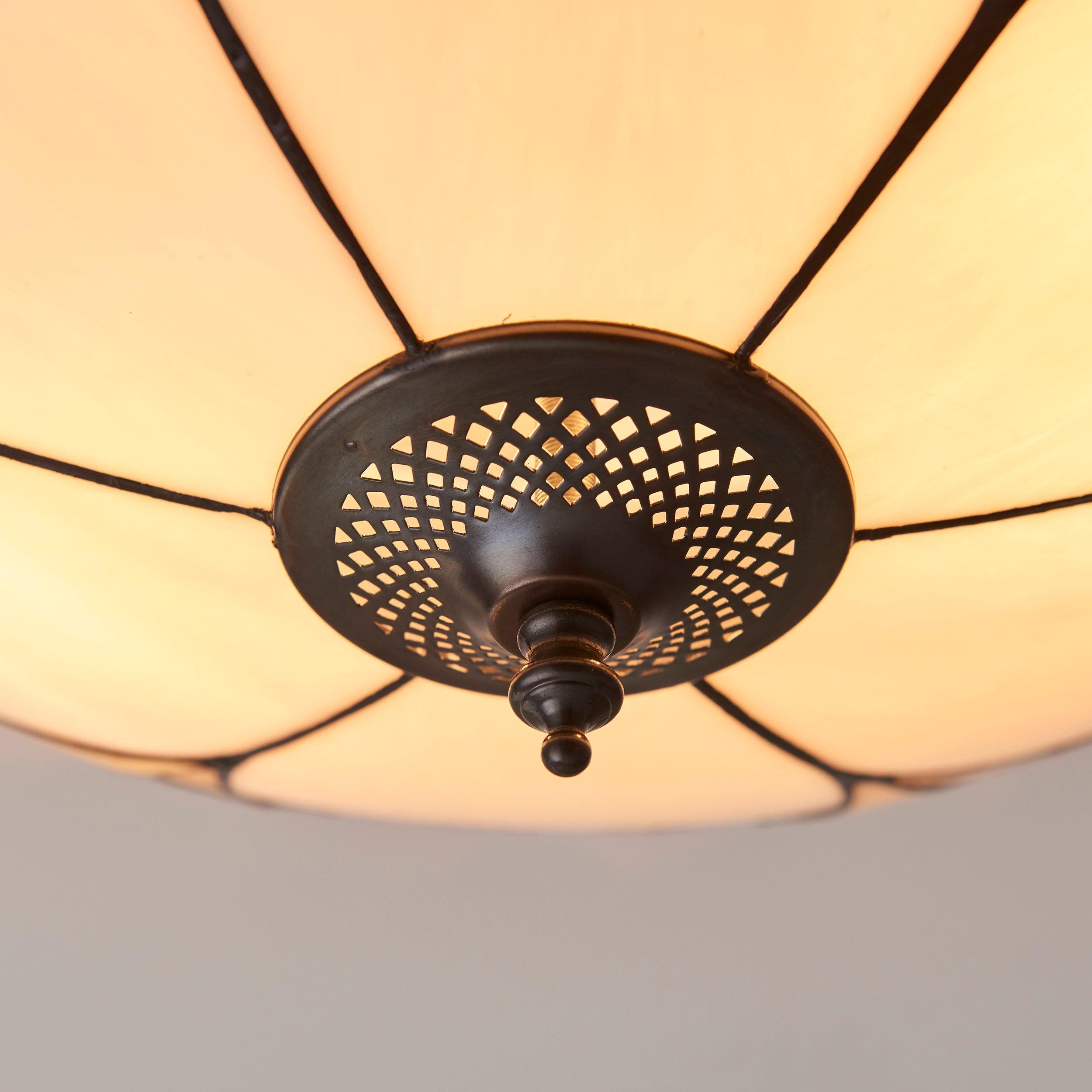 ingram tiffany ceiling flush light Bedroom Lighting lit image