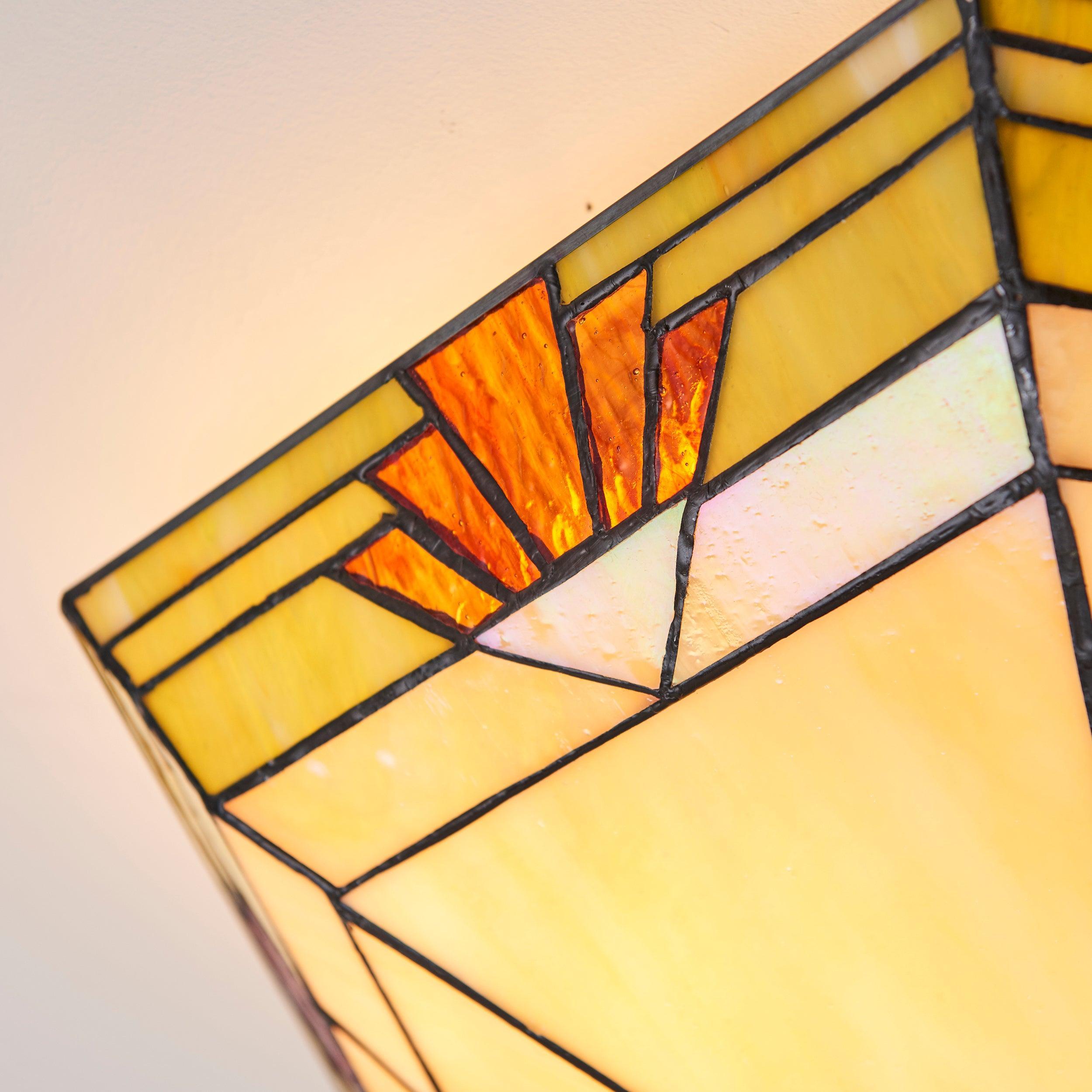 nevada tiffany ceiling flush light Bedroom Lighting lit image