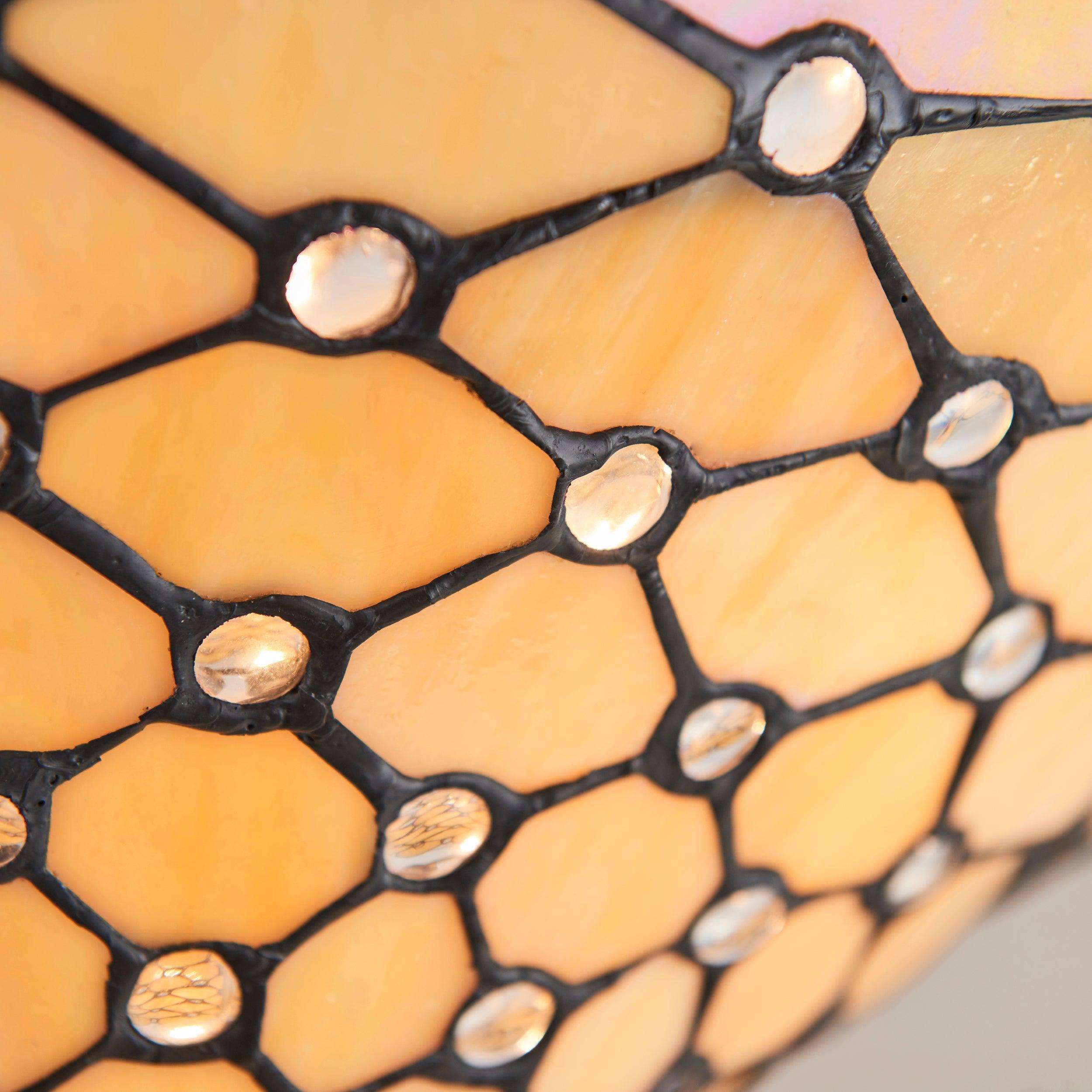 pearl tiffany semi flush ceiling light Bedroom Lighting lit image