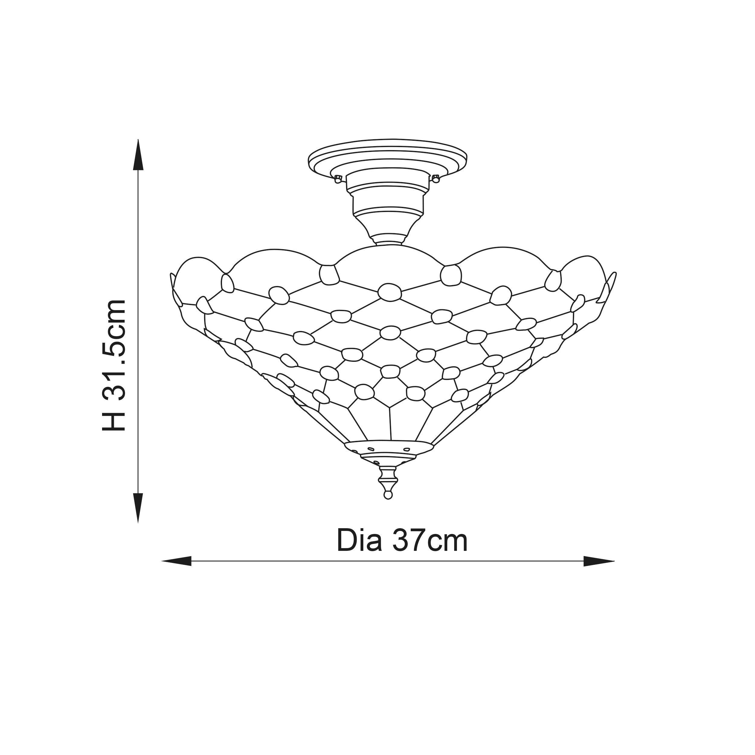 pearl tiffany semi flush ceiling light mDining room lighting