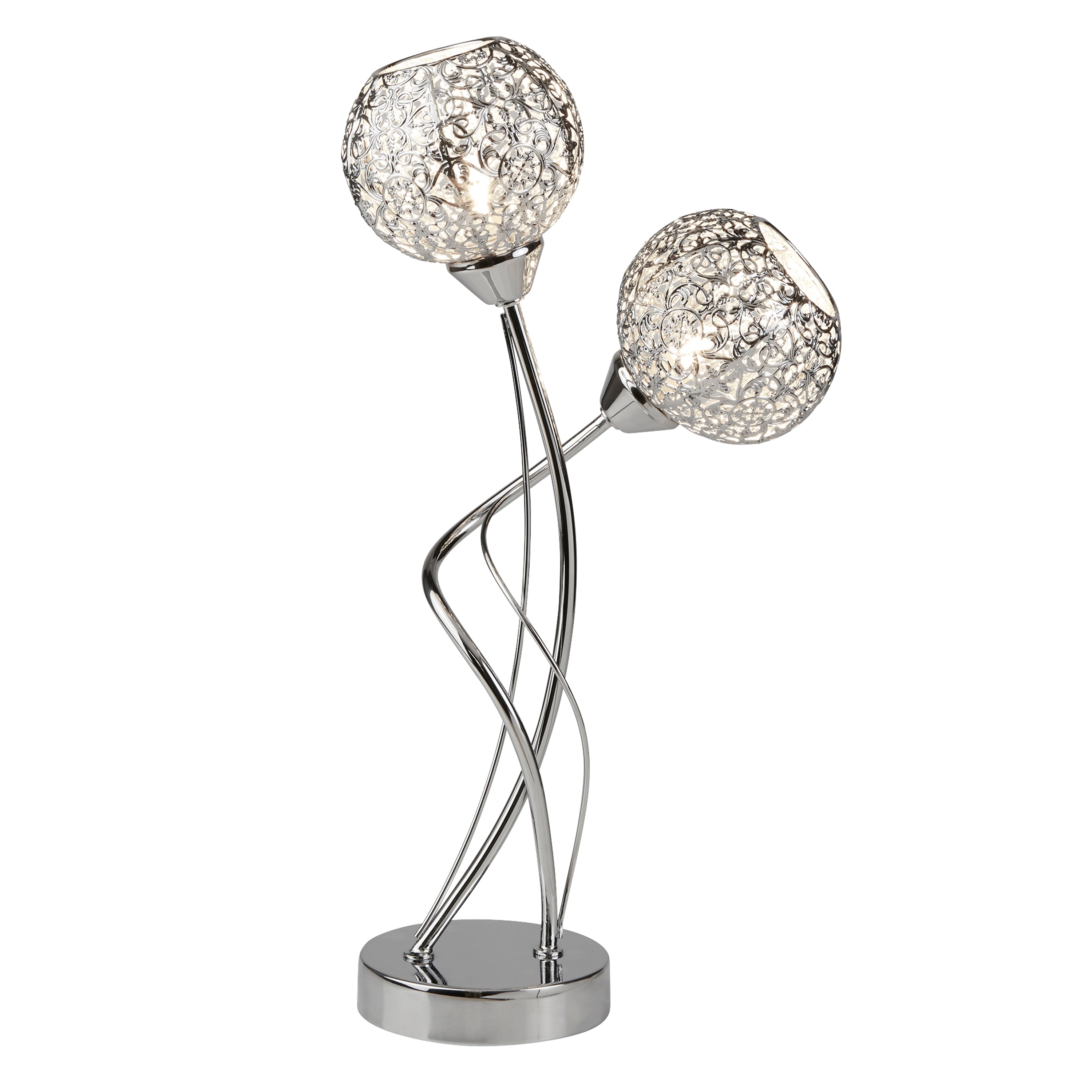 Searchlight Souk 2 Light Chrome Table Lamp