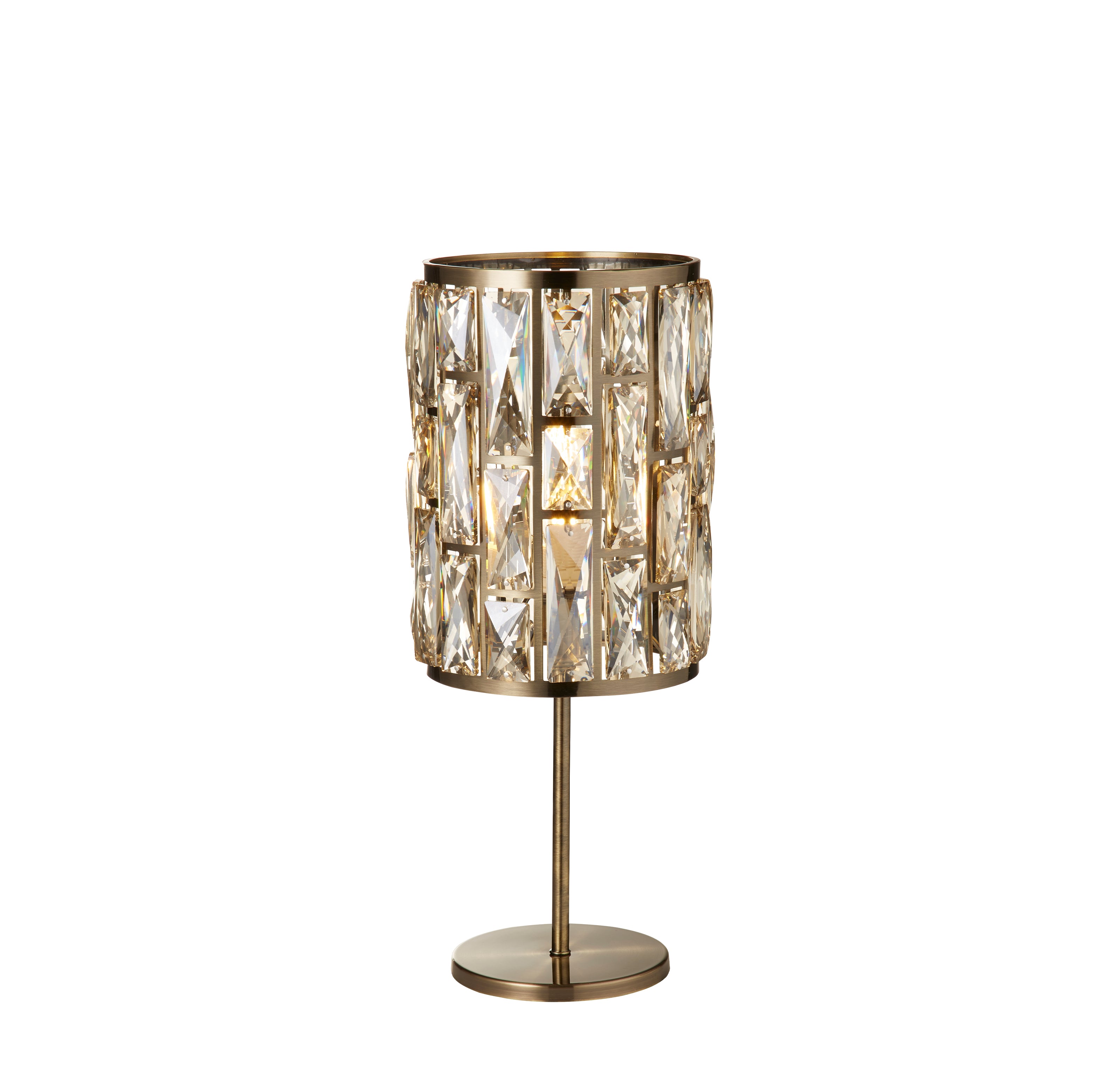Searchlight Bijou Brass Table Lamp - Champagne Glass Shade