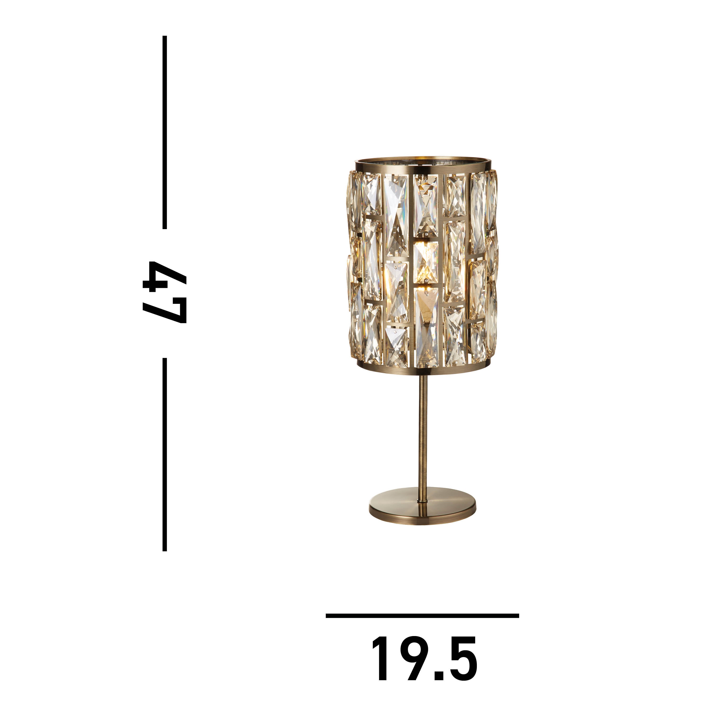 Searchlight Bijou Brass Table Lamp - Champagne Glass Shade