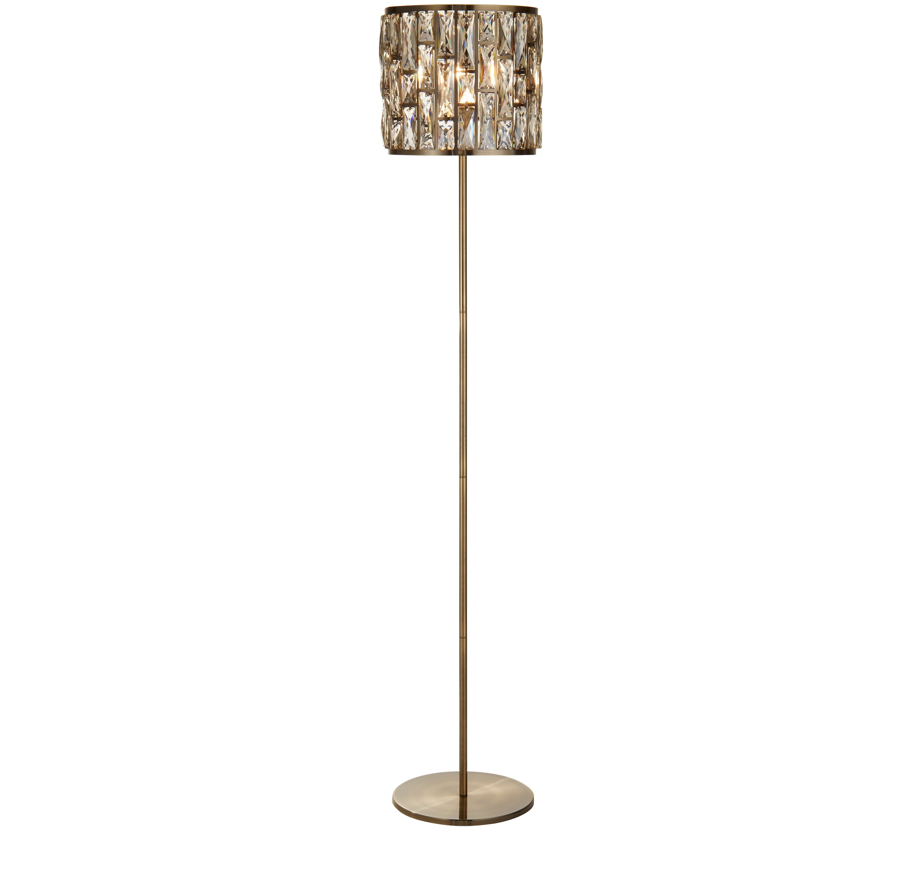 Searchlight Bijou Brass & Champahne Glass Floor Lamp