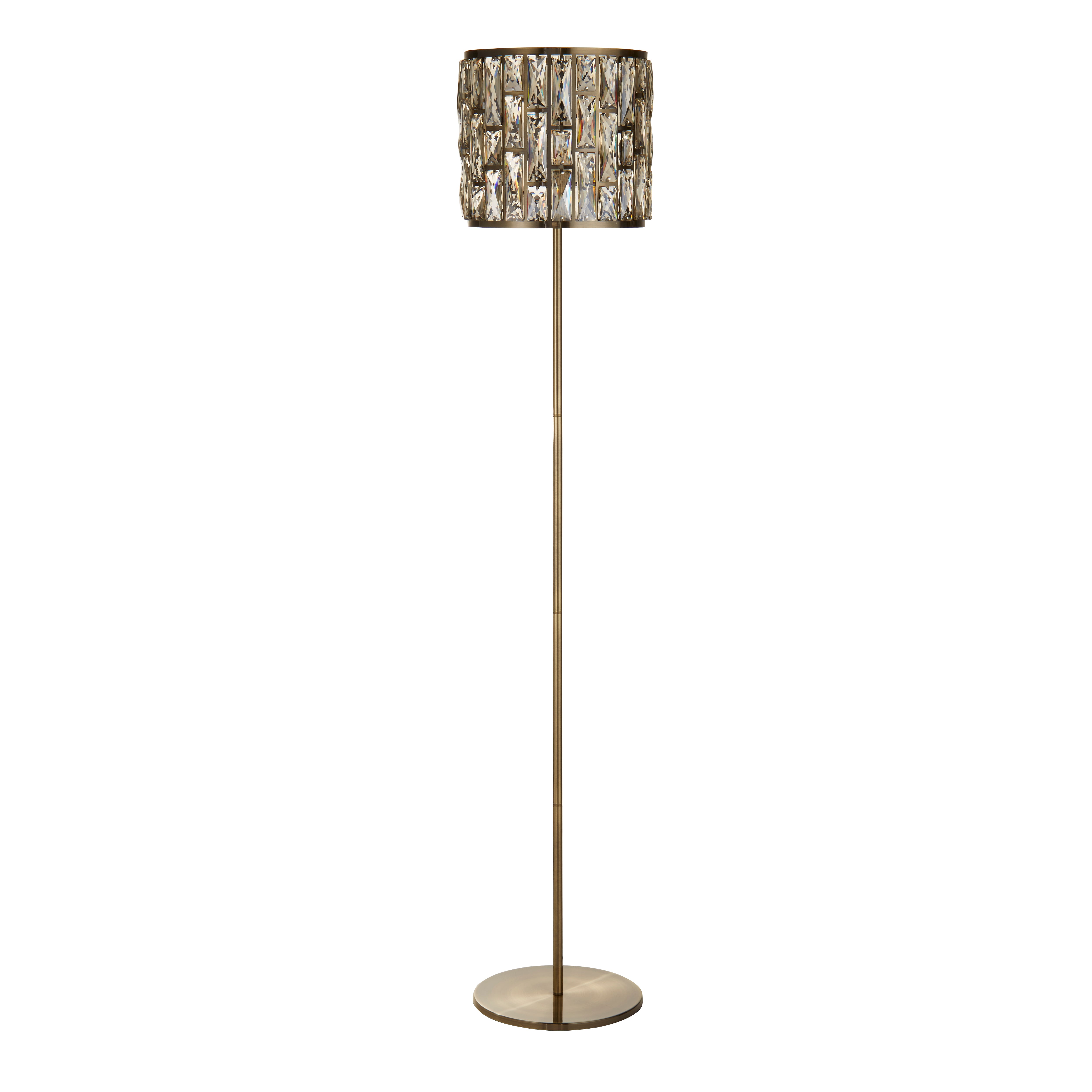Searchlight Bijou Brass & Champahne Glass Floor Lamp