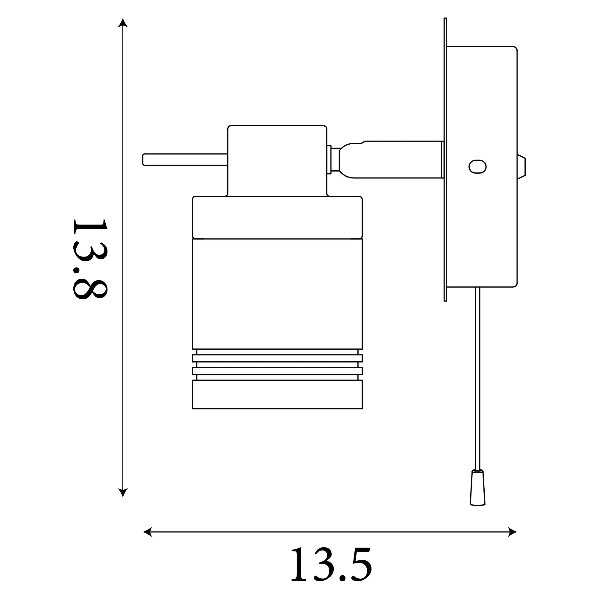 Samson 1 Light Brass Bathroom Wall Spotlight - Pull Switch