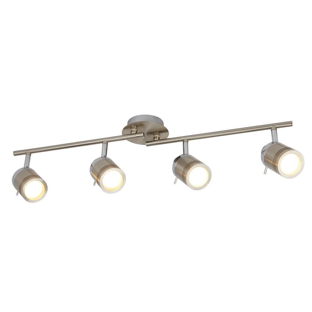 Samson 4 Light Silver Bathroom Adjustable Split-Bar Spotlight-clearance