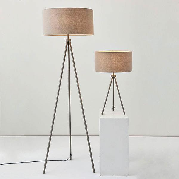 Endon Tri 1 Light Nickel Table Lamp-OB-180926