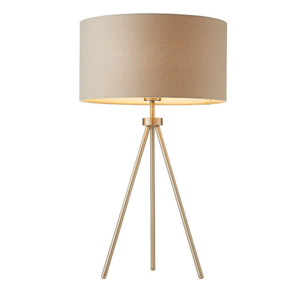 Endon Tri 1 Light Nickel Table Lamp-OB-180926