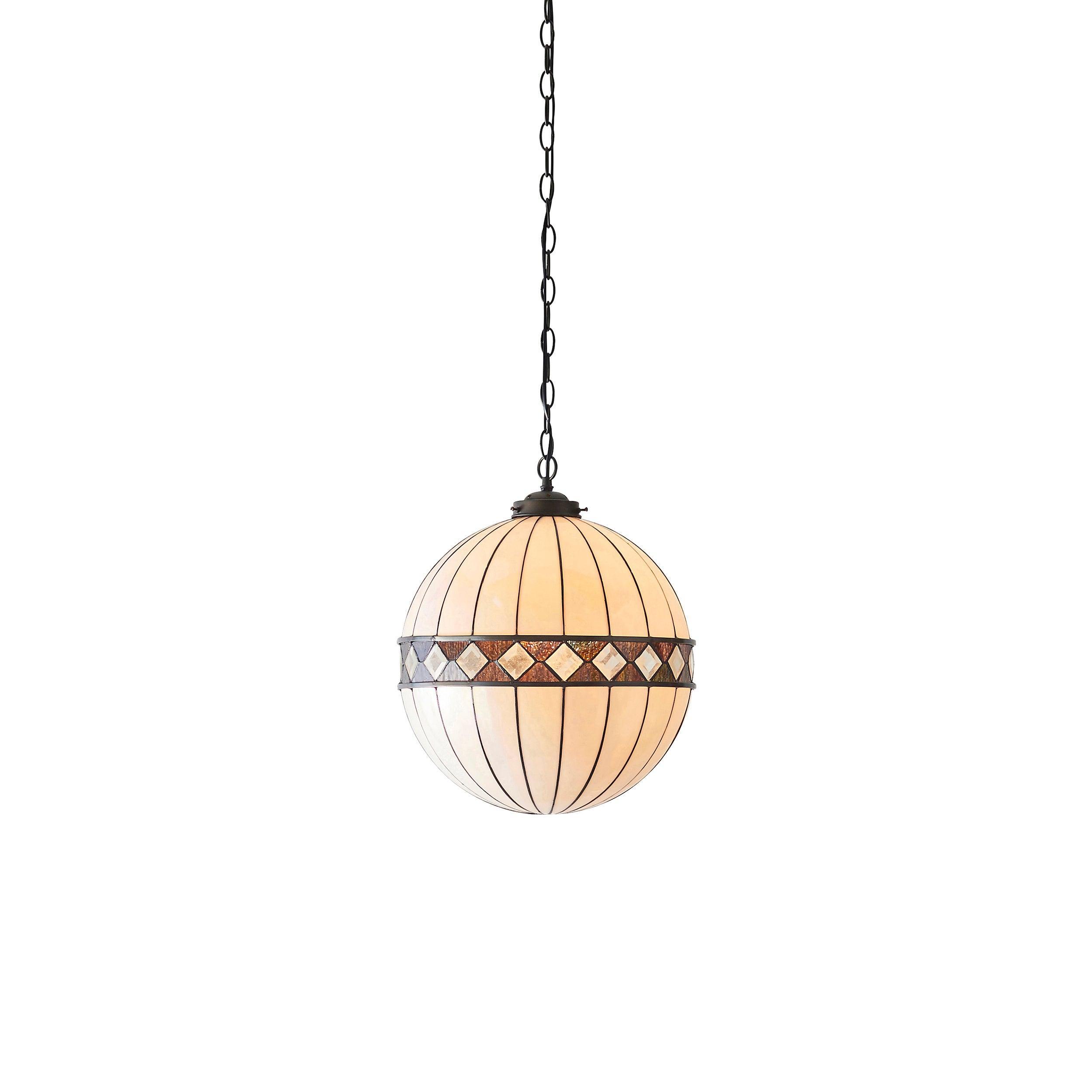 tiffany large sphere pendant light adjustable chain close up image