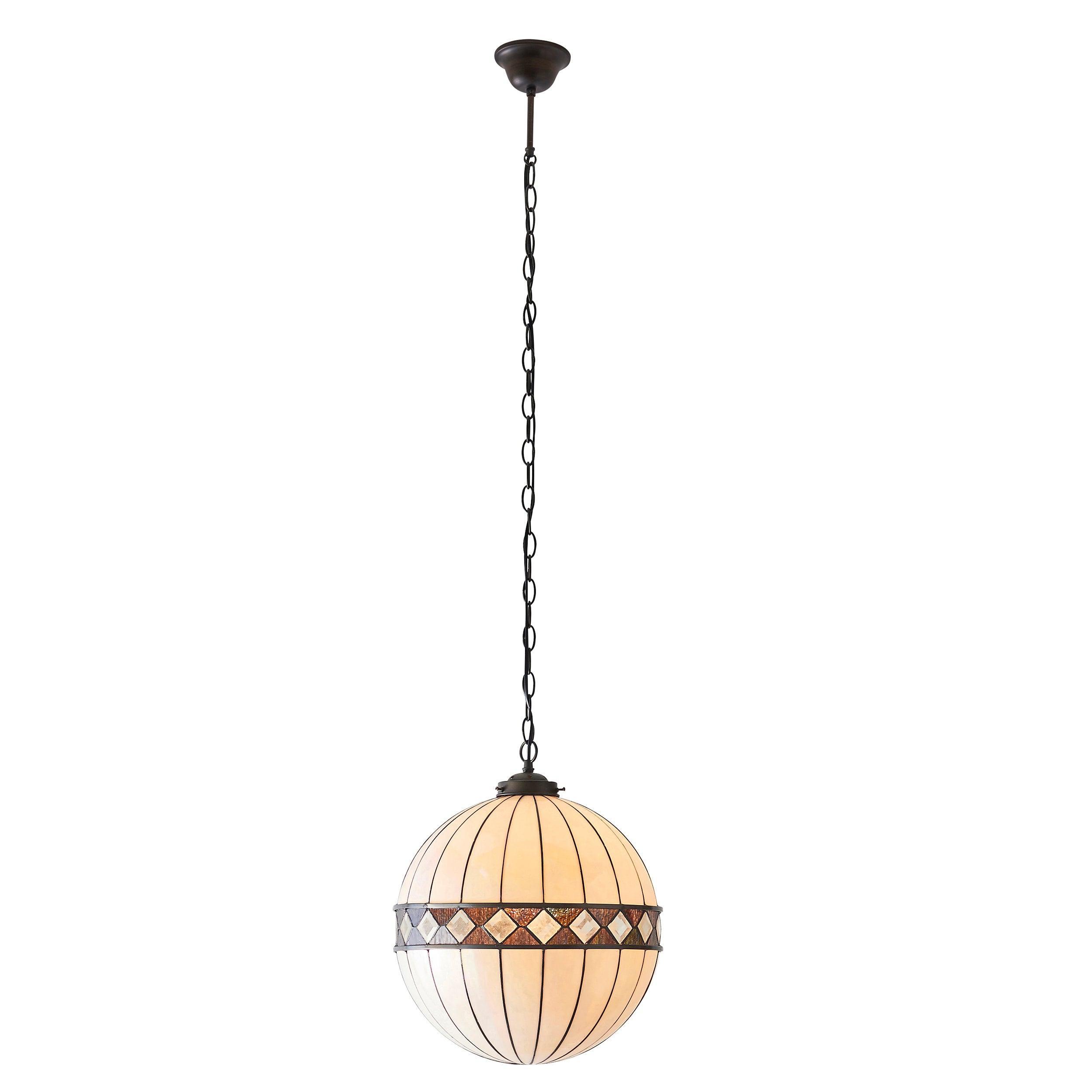 tiffany large sphere pendant light adjustable chain close up image