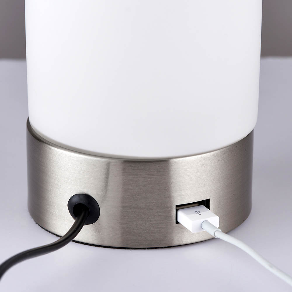 Endon Dara 1 Light Nickel Table Lamp