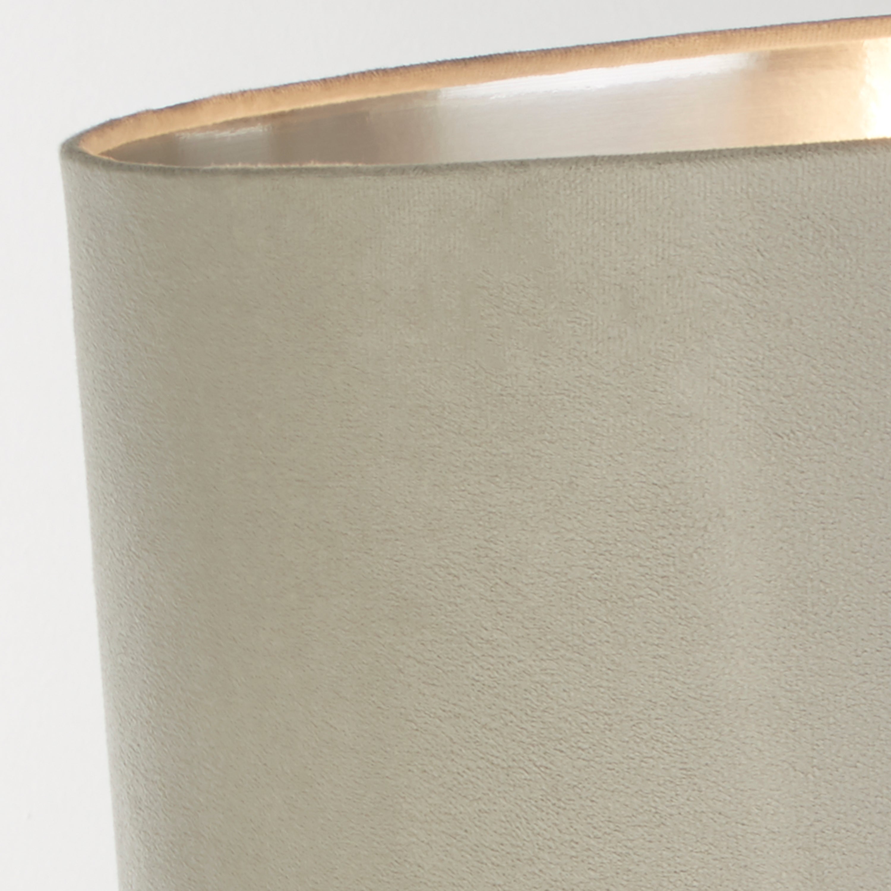 Scarborough Table Lamp - Crystal, Satin Nickel & Grey Velvet