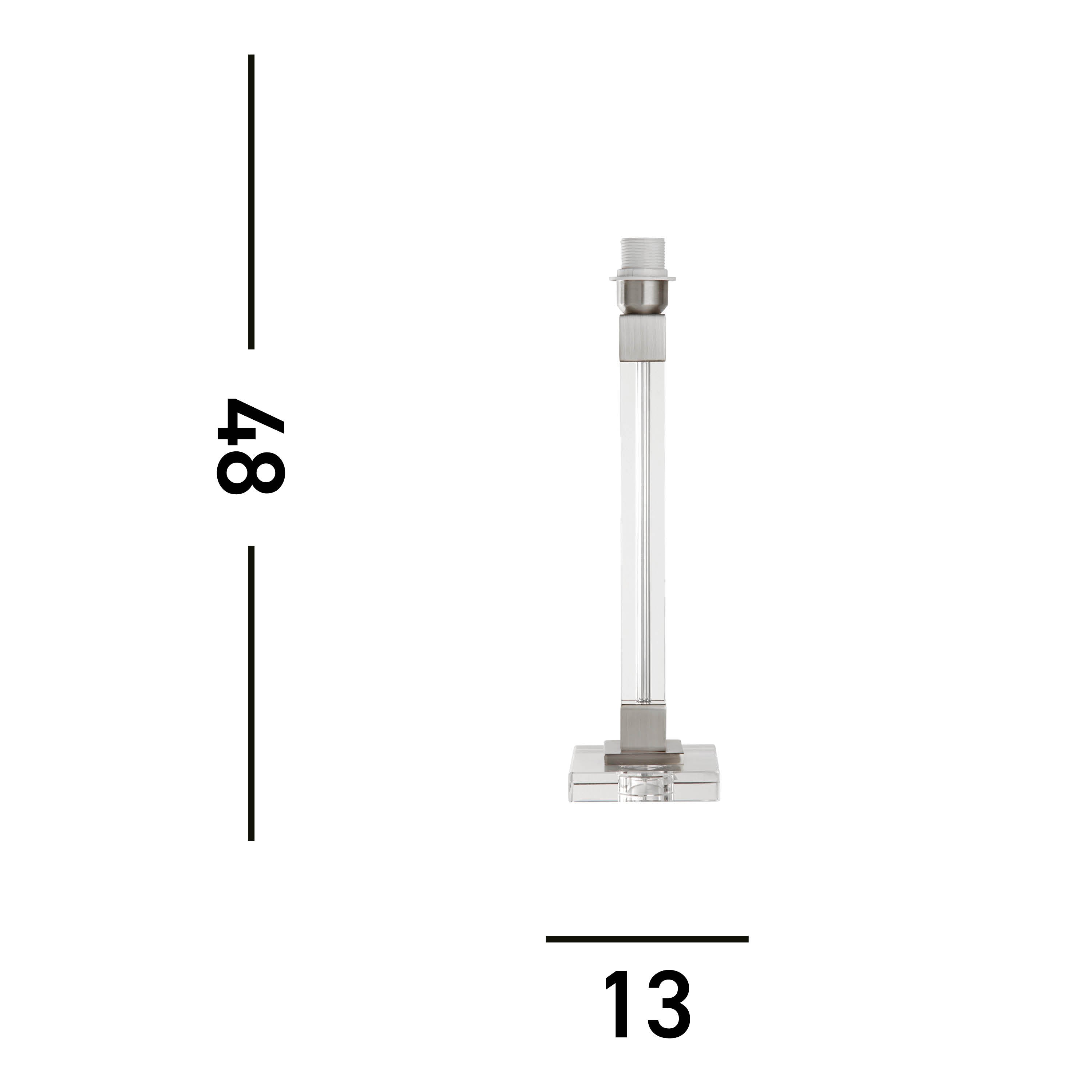 Base Only Scarborough Table Lamp, Satin Nickel Metal&Crystal