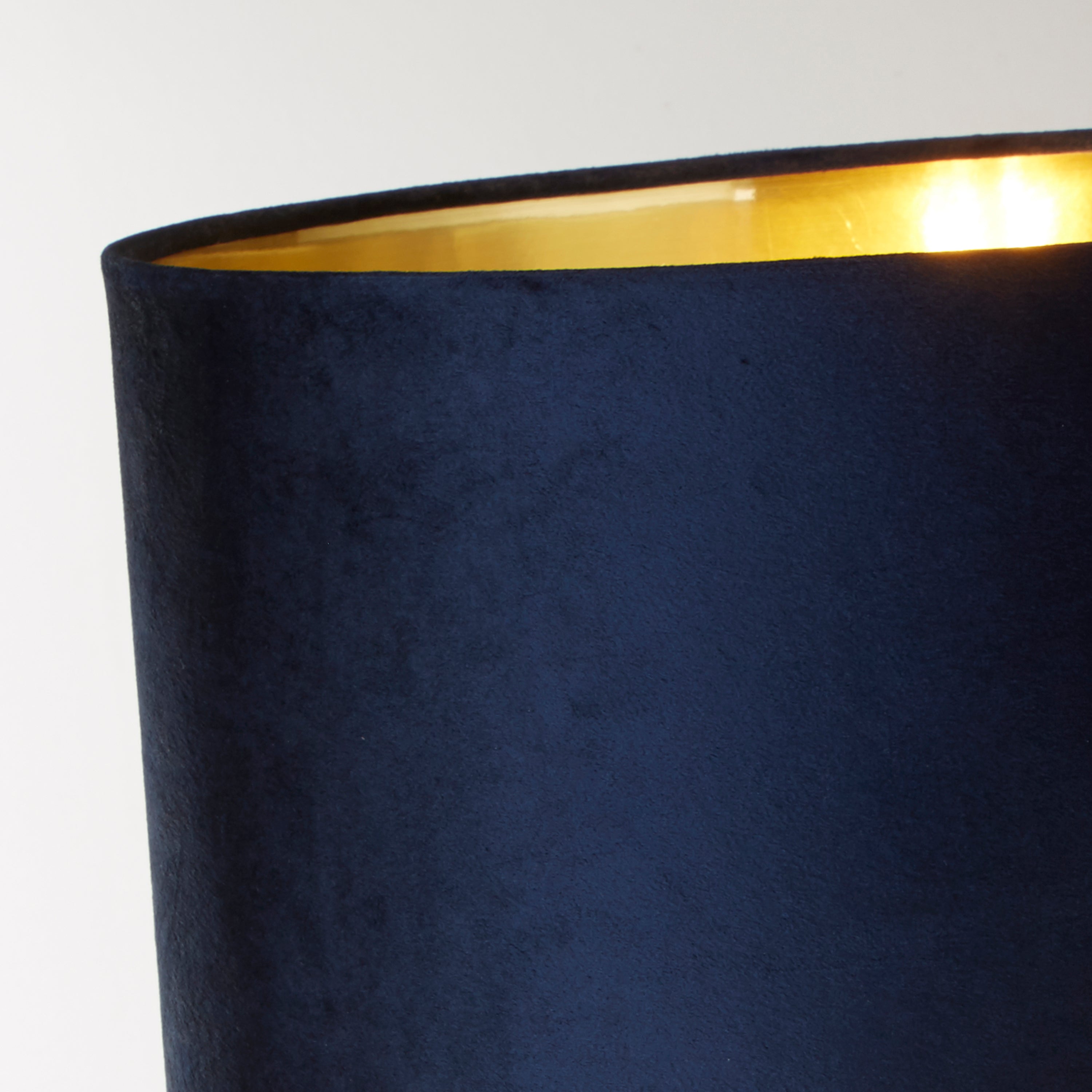 Scarborough Table Lamp - Crystal, Brass Metal & Navy Velvet