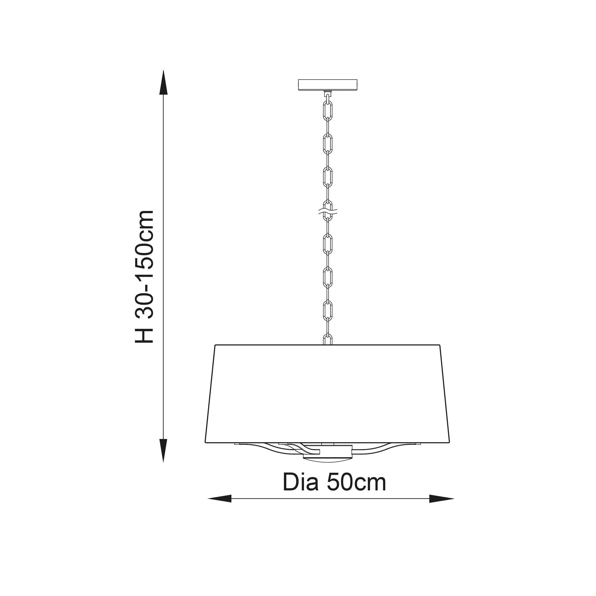 Endon Harvey 3 Light Satin Gold Pendant Ceiling Light