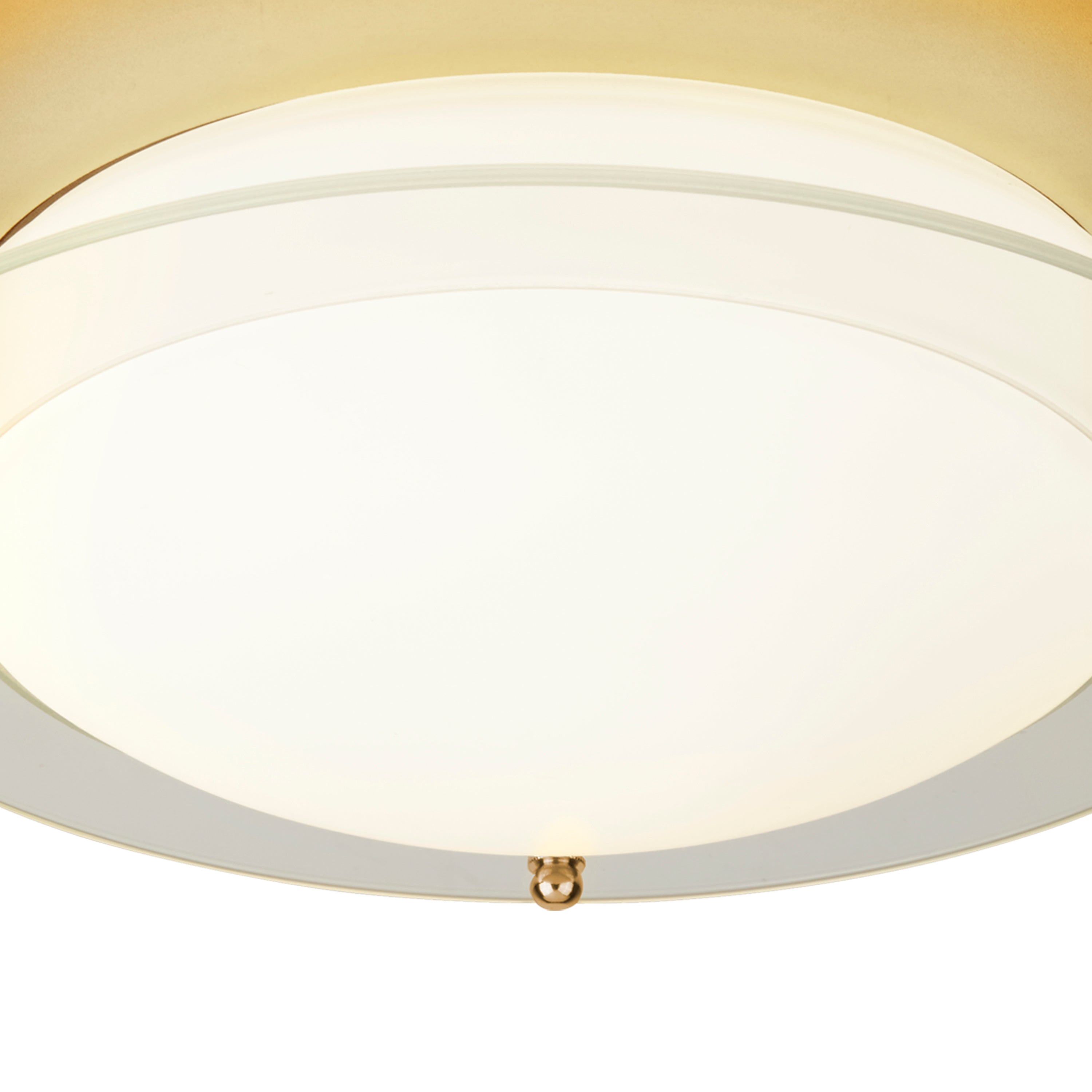 Searchlight Bathroom Flush Gold LED Light - Glass Halo Ring