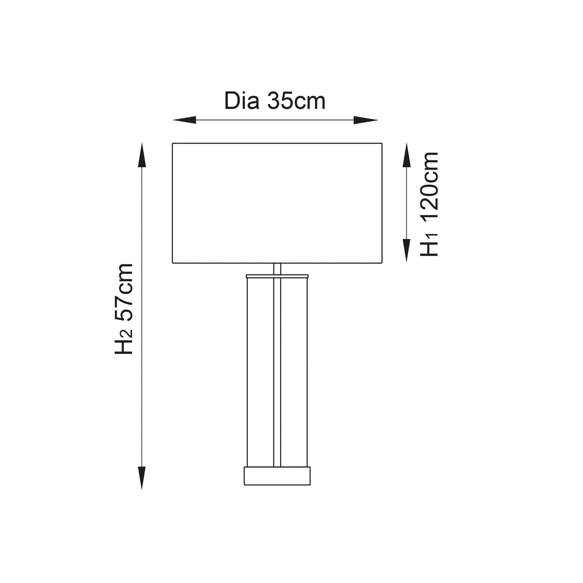 Endon Lessina Touch Gold & Glass Bedrooom Lamp With White Shade-warehouse-091026
