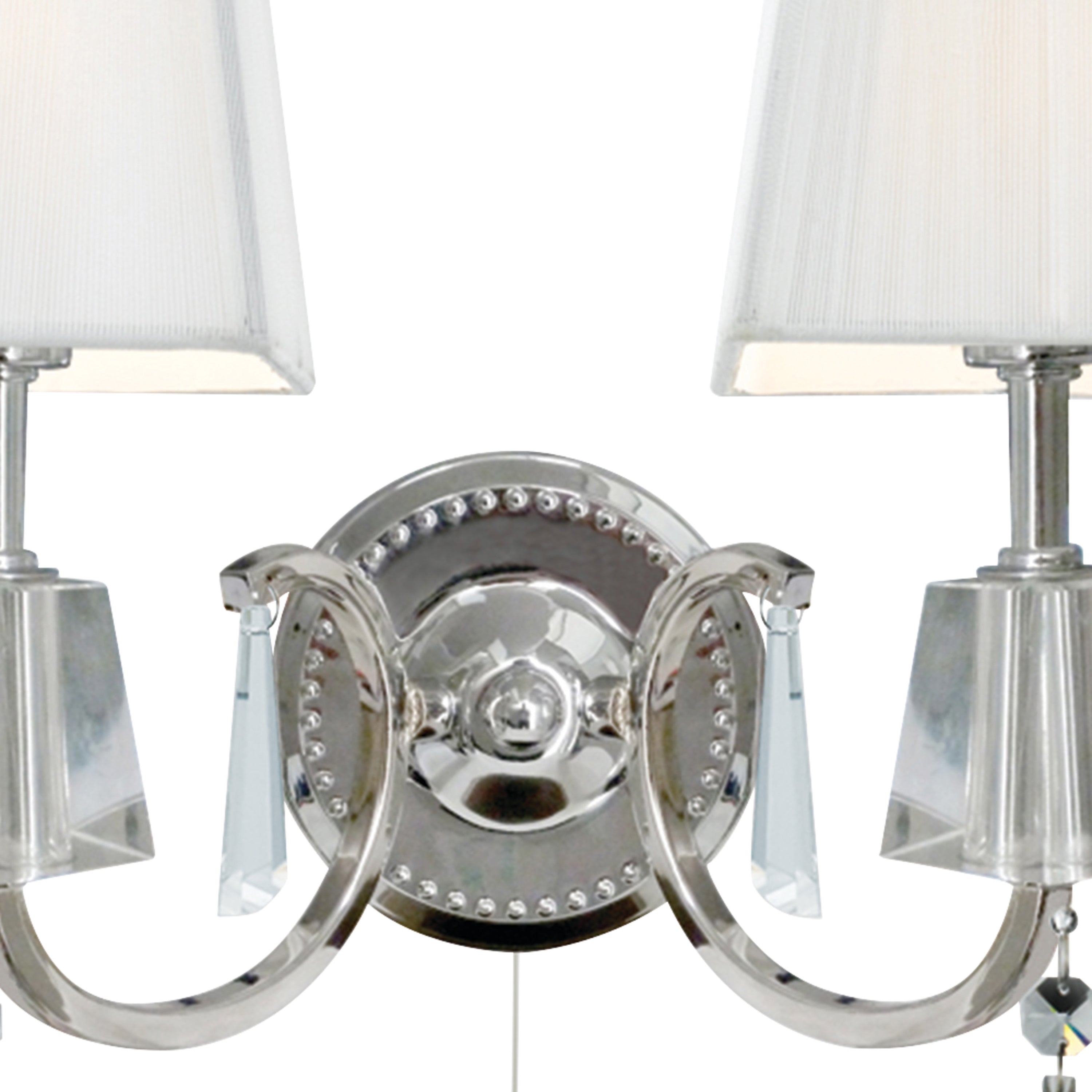 Searchlight Portico Double Chrome & Glass Wall Light