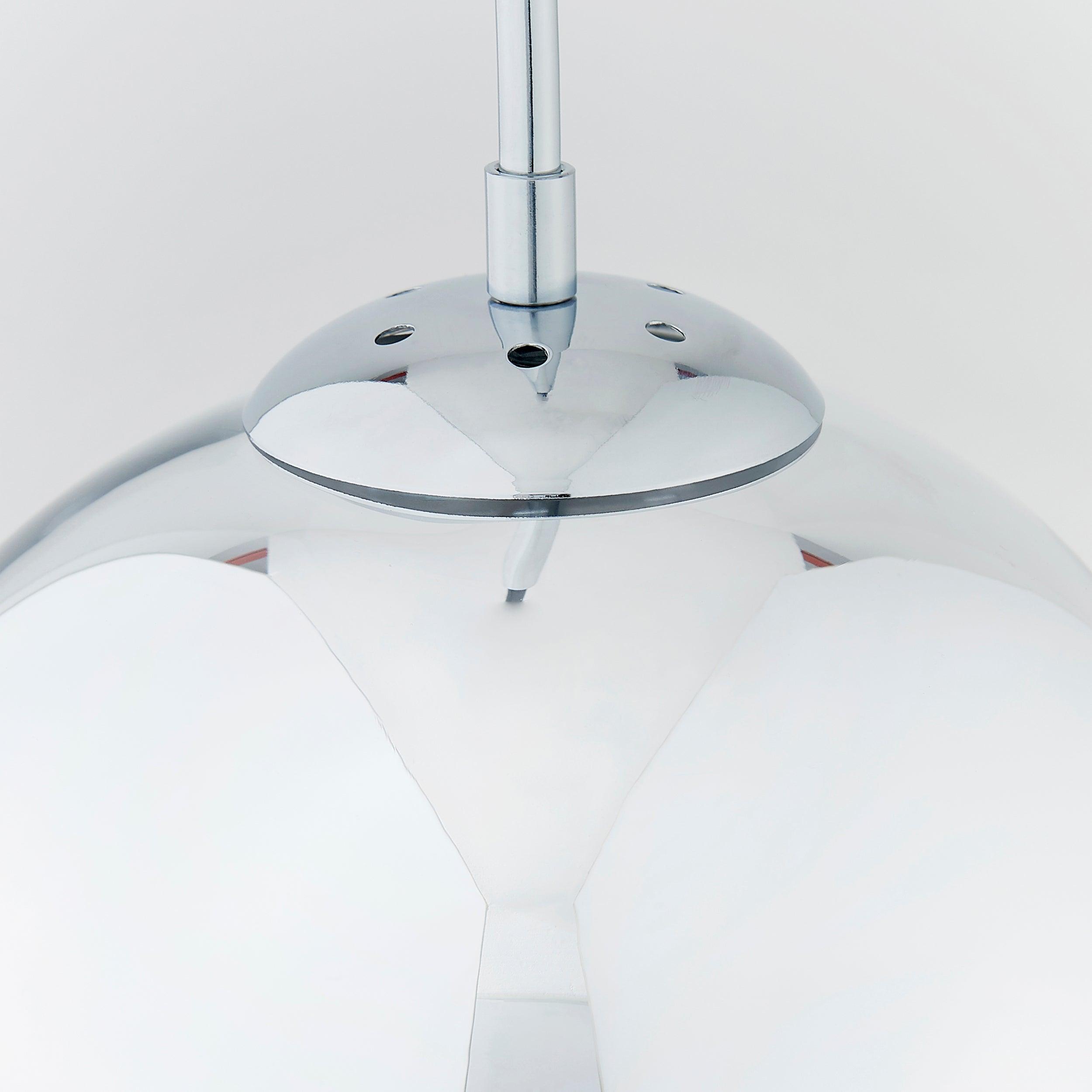 Paloma 1 Light Chrome & Clear Ribbed Glass Ceiling Pendant 68959 - Chrome Detail