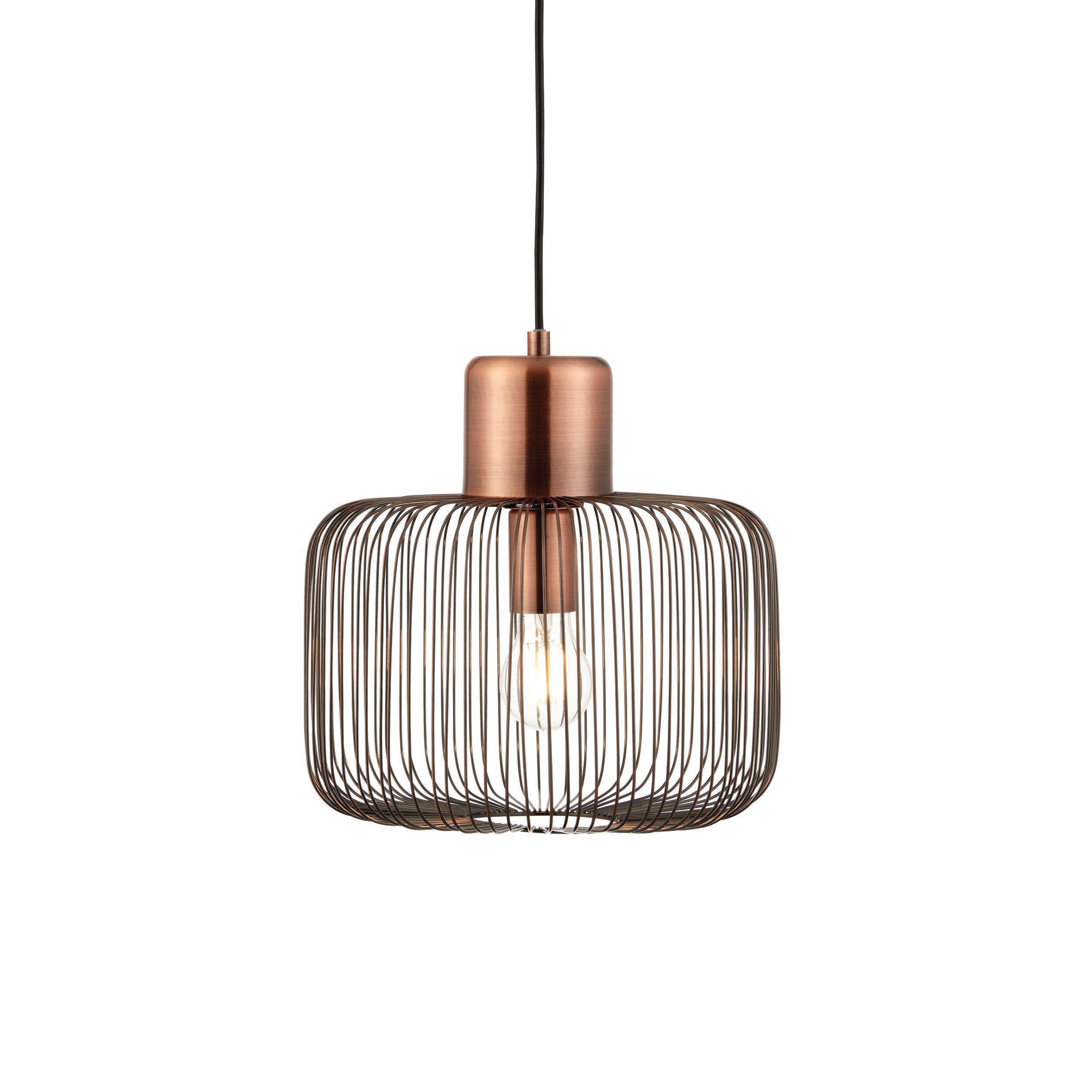 Endon Nicola 1 Light Antique Copper Pendant 68986 - Close-Up