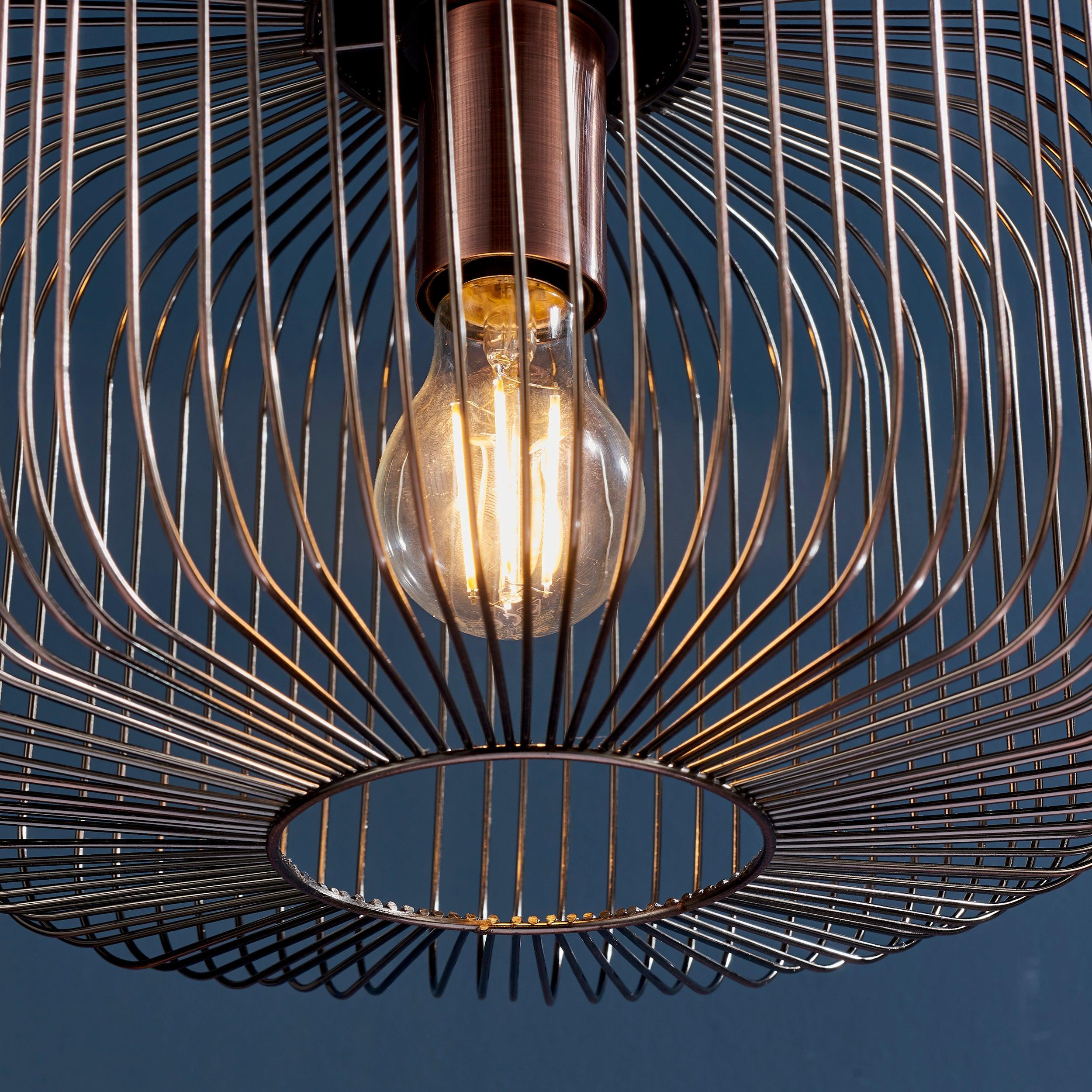 Endon Nicola 1 Light Antique Copper Pendant 68986 - Shade Detail Close-up