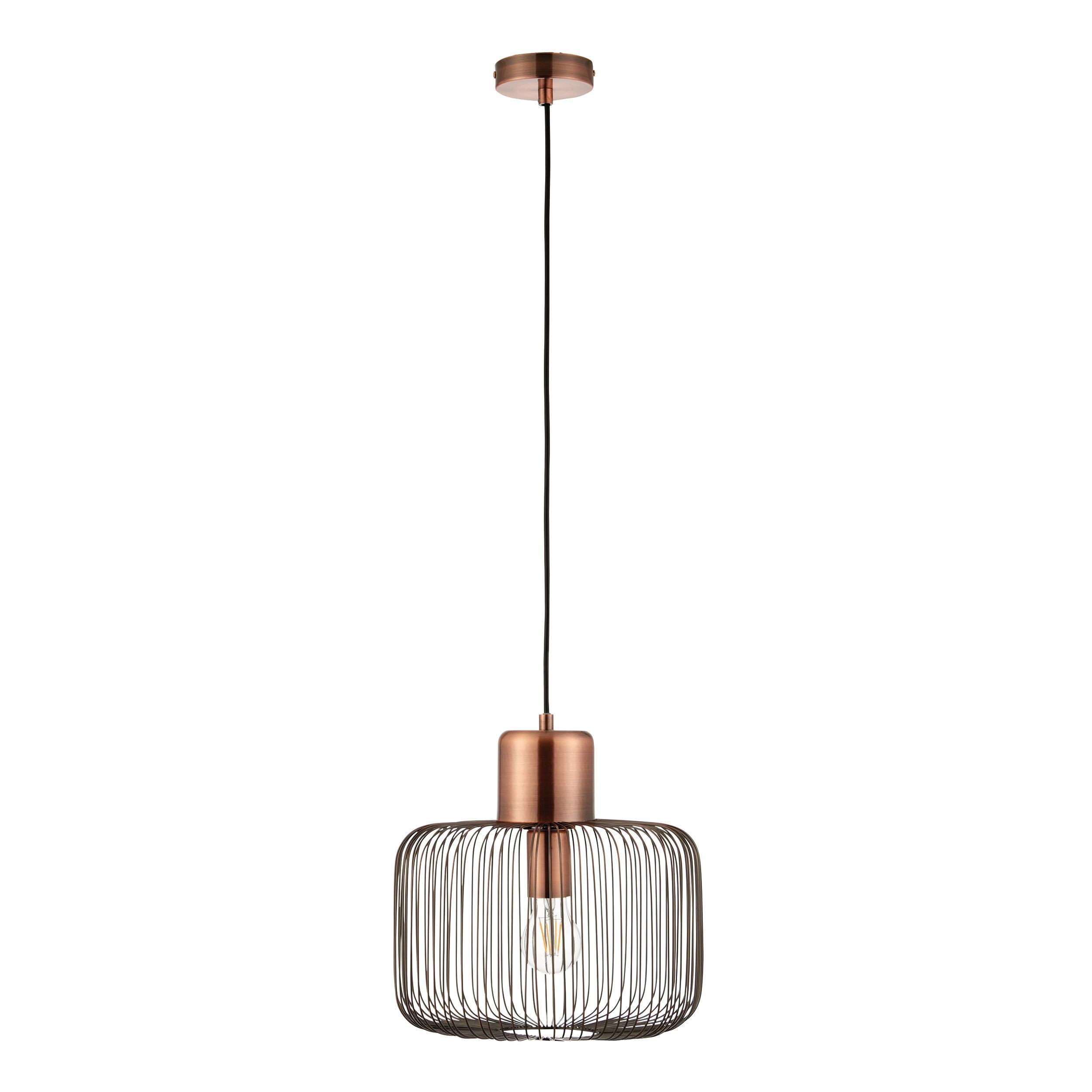 Endon Nicola 1 Light Antique Copper Pendant 68986