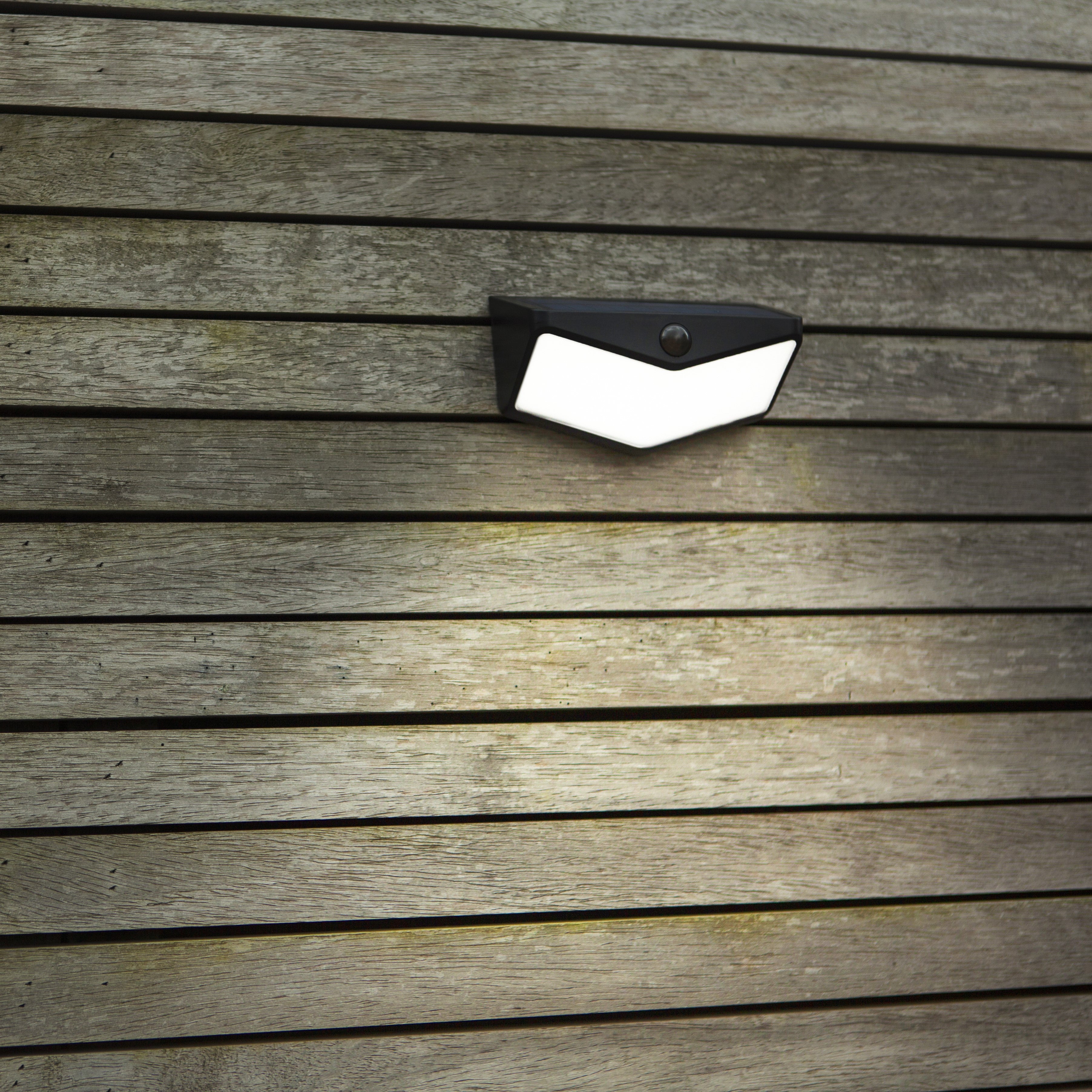 Lutec Wings PIR Outdoor LED Solar Wall Light - Black