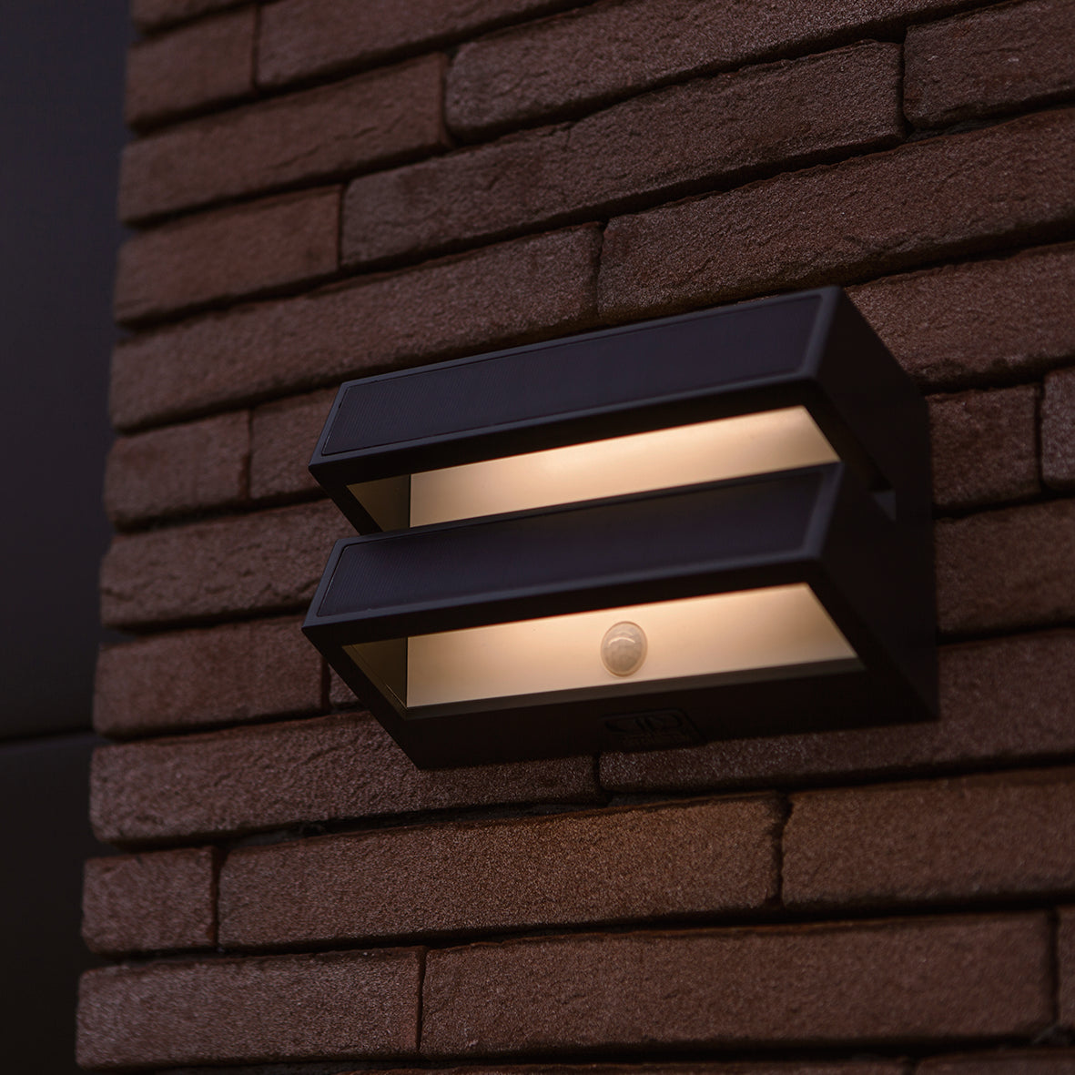 Lutec Barlo PIR Outdoor LED Solar Wall Light - Dark Grey