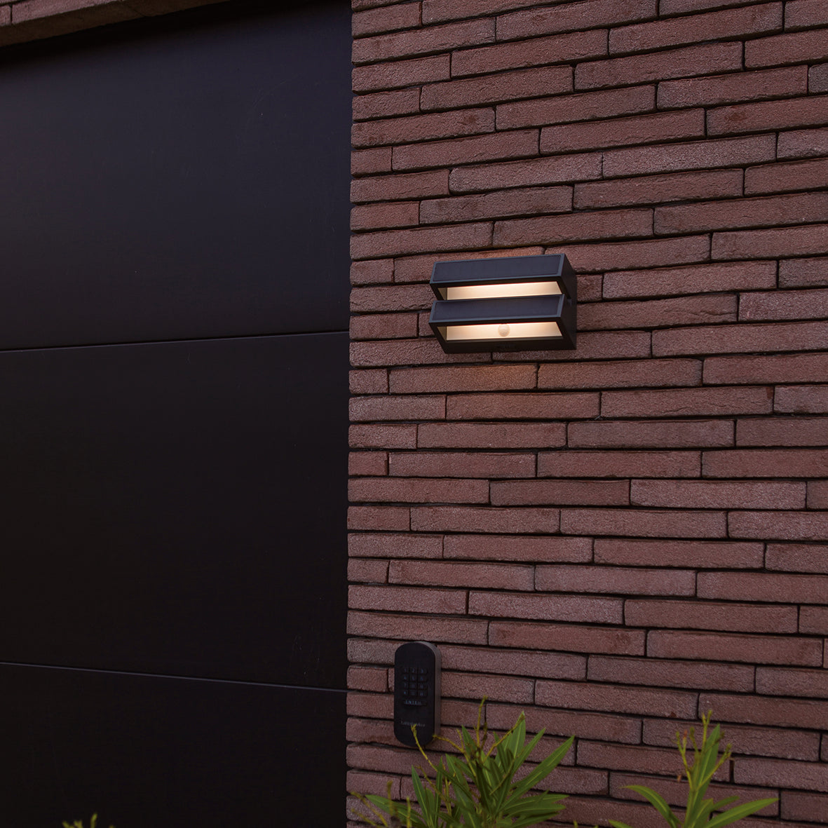 Lutec Barlo PIR Outdoor LED Solar Wall Light - Dark Grey